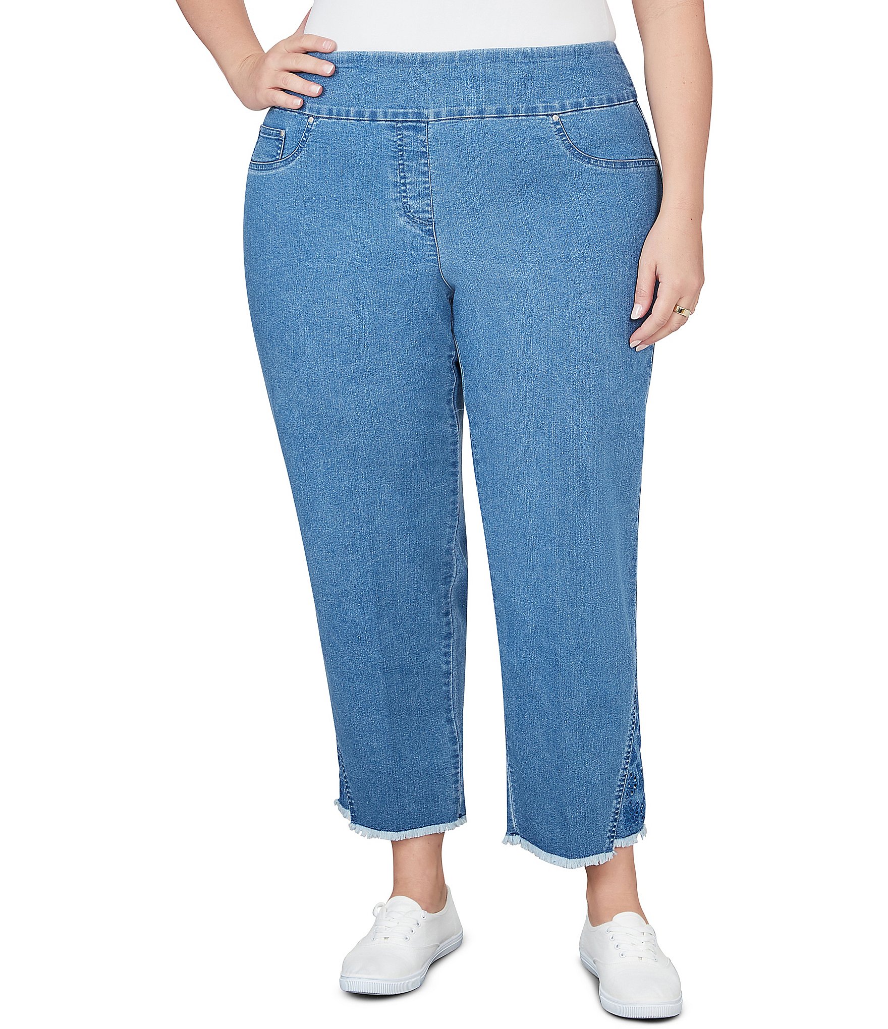 elastic waist jeans: Women's Plus-Size Jeans