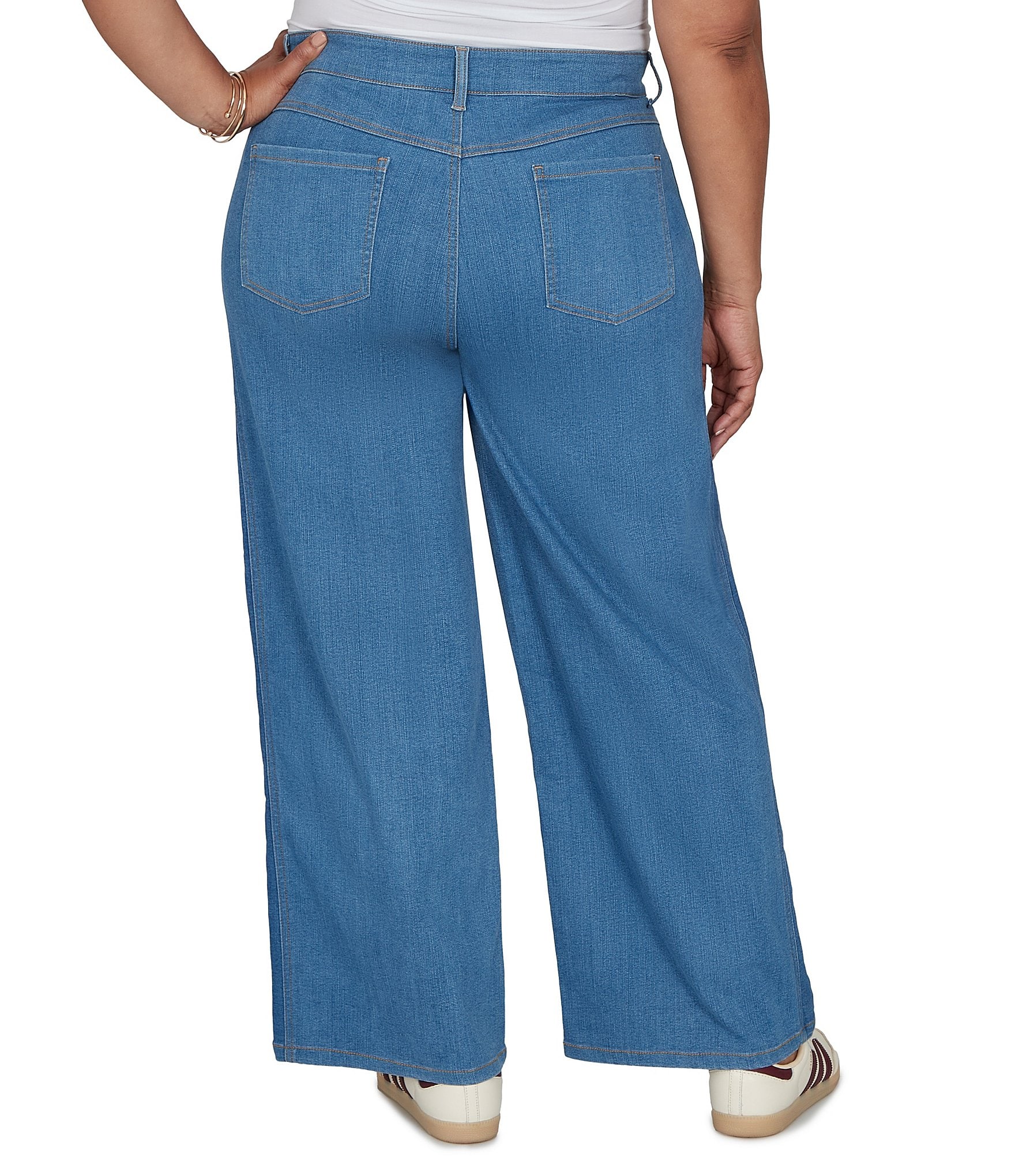 Ruby Rd. Plus Size Stretch Denim Wide Leg Jeans