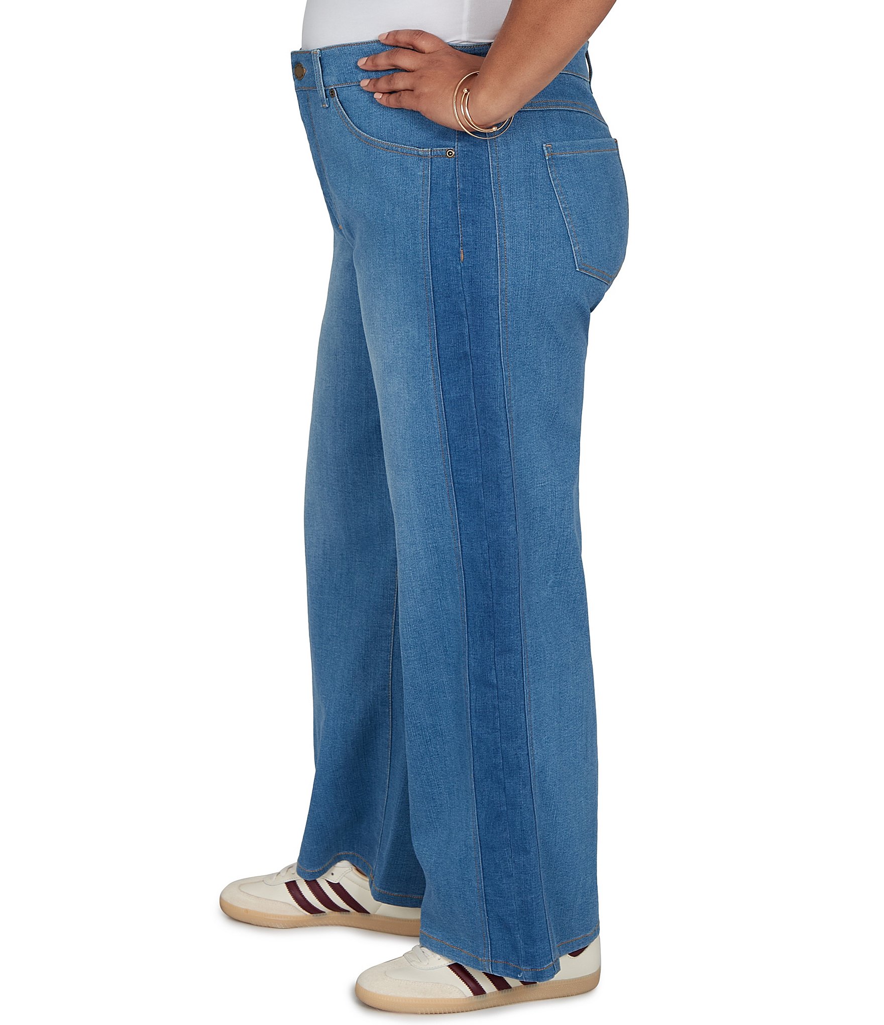 Ruby Rd. Plus Size Stretch Denim Wide Leg Jeans