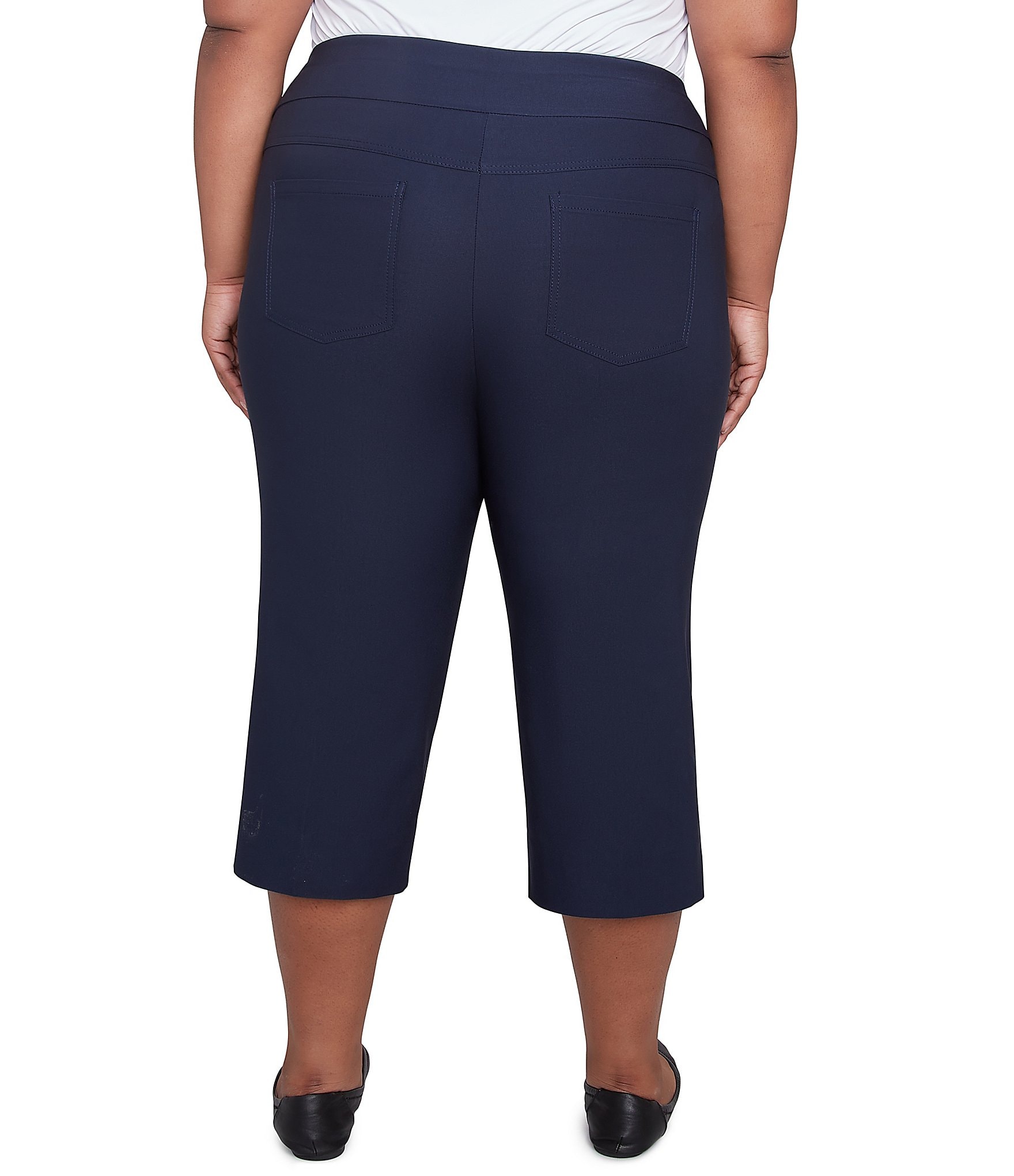 Ruby Rd. Plus Size Stretch Straight Leg Pull-On Capri Pants