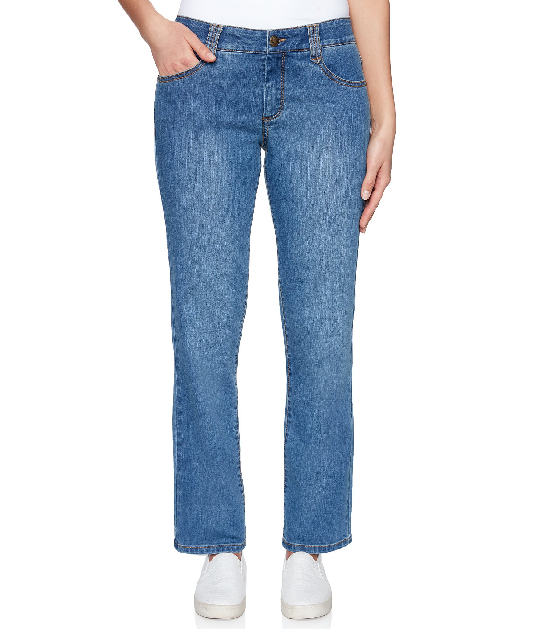 Ruby Rd. Soft Stretch Denim Straight Leg Jeans | Dillard's