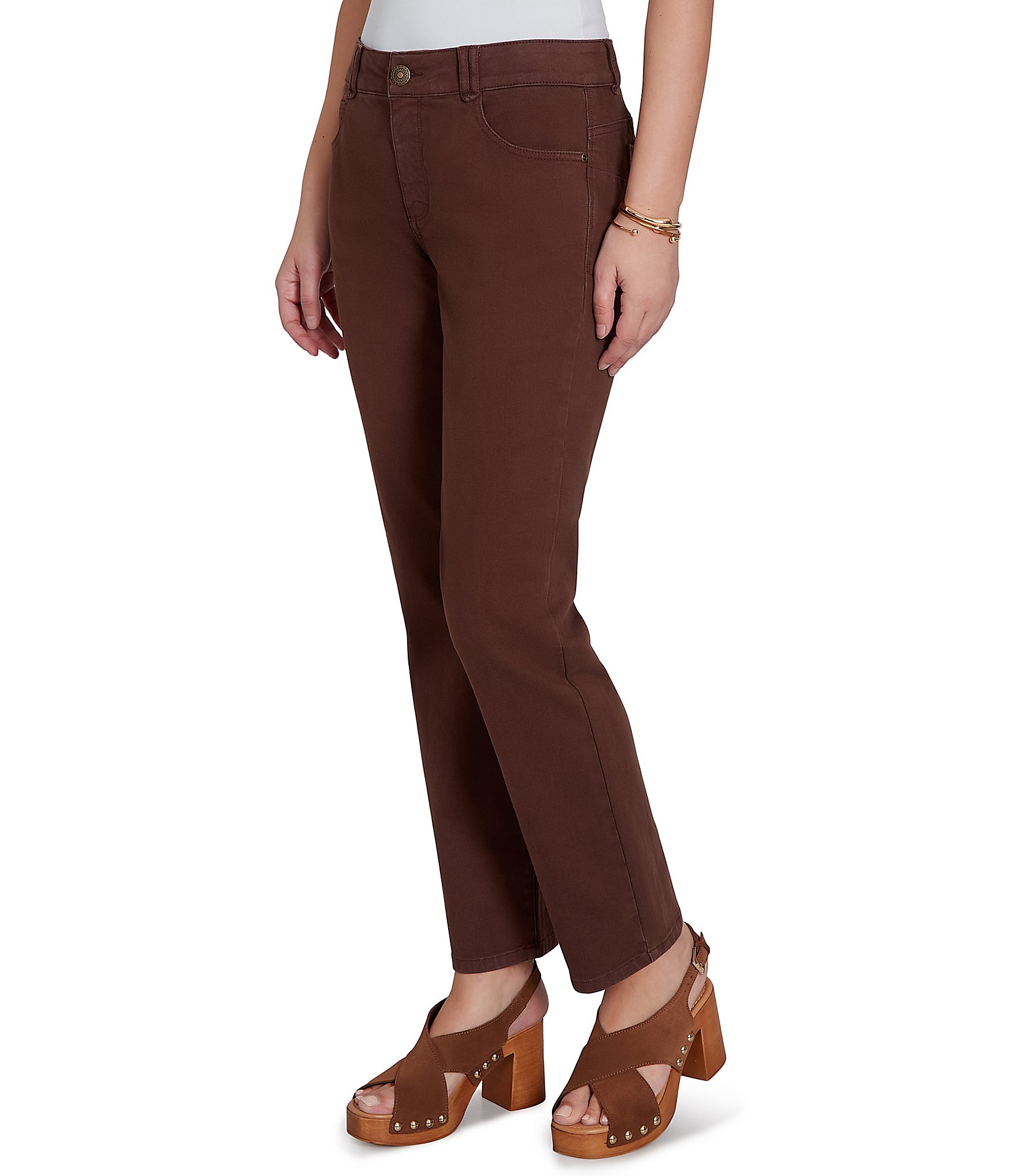 Ruby Rd. Soft Stretch Straight Leg Denim Ankle Pants