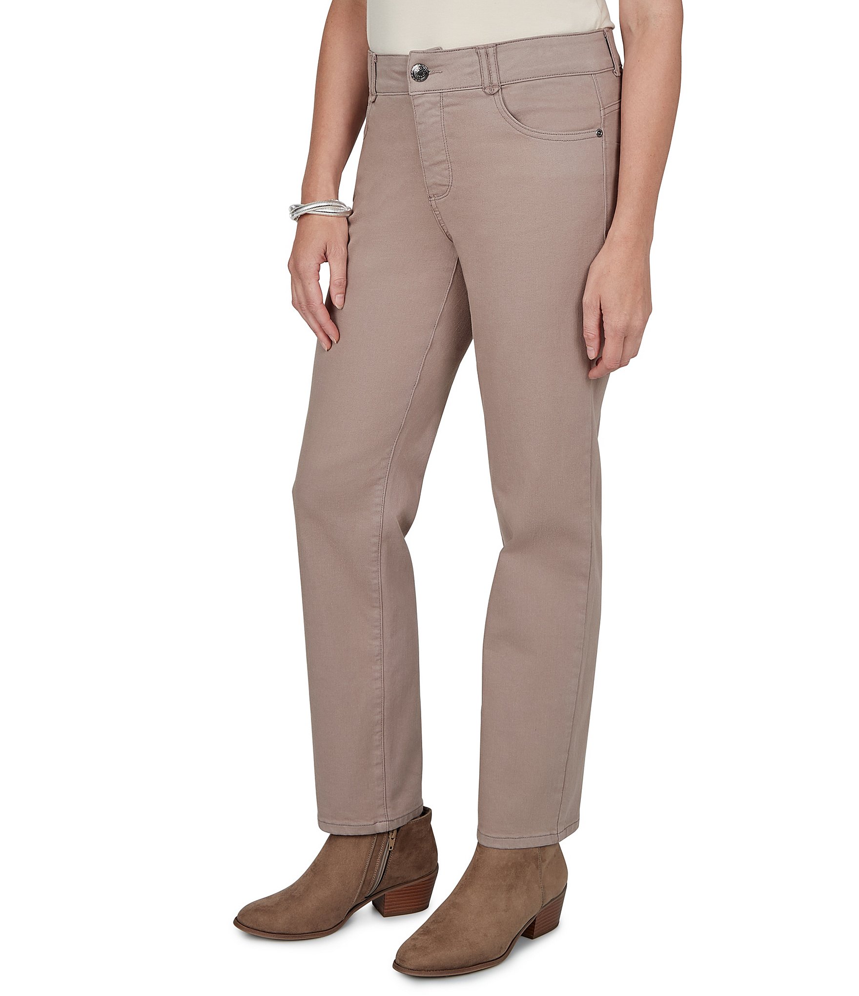 Ruby Rd. Soft Stretch Straight Leg Denim Ankle Pants