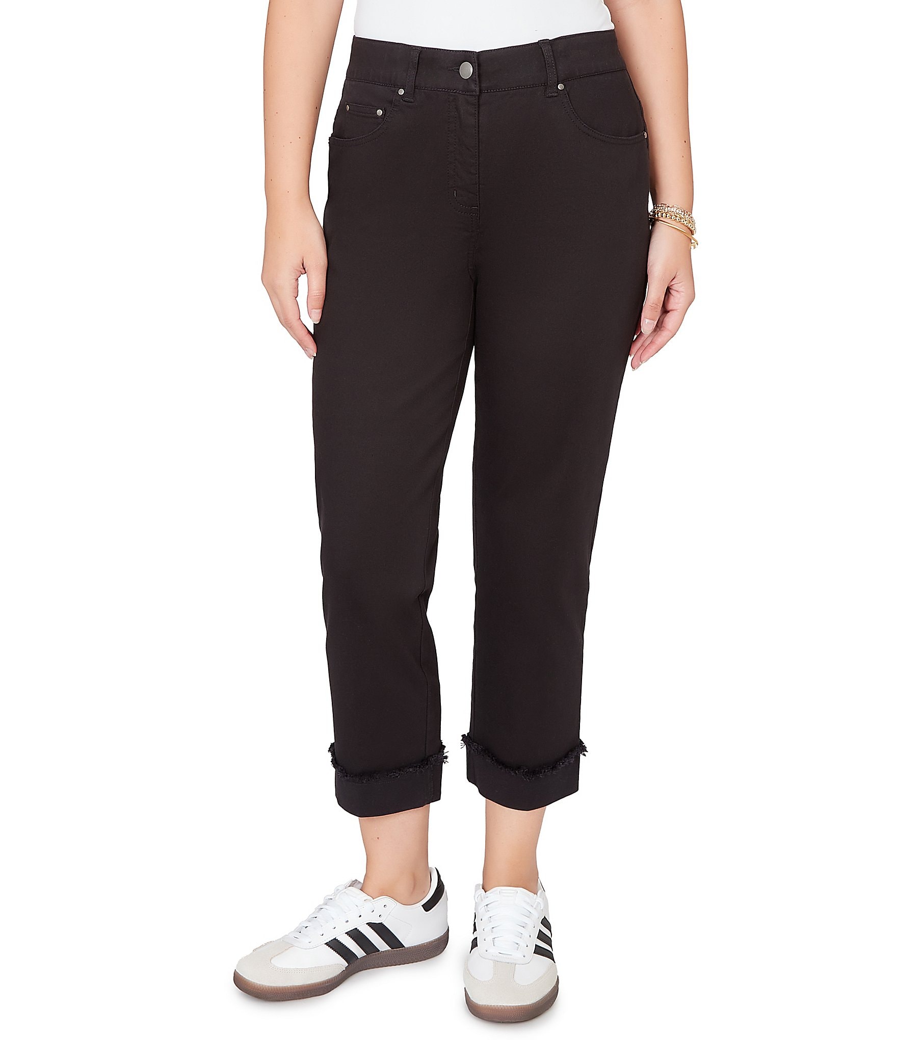 Ruby Rd. Soft Stretch Twill Cuffed Hem Girlfriend Pants