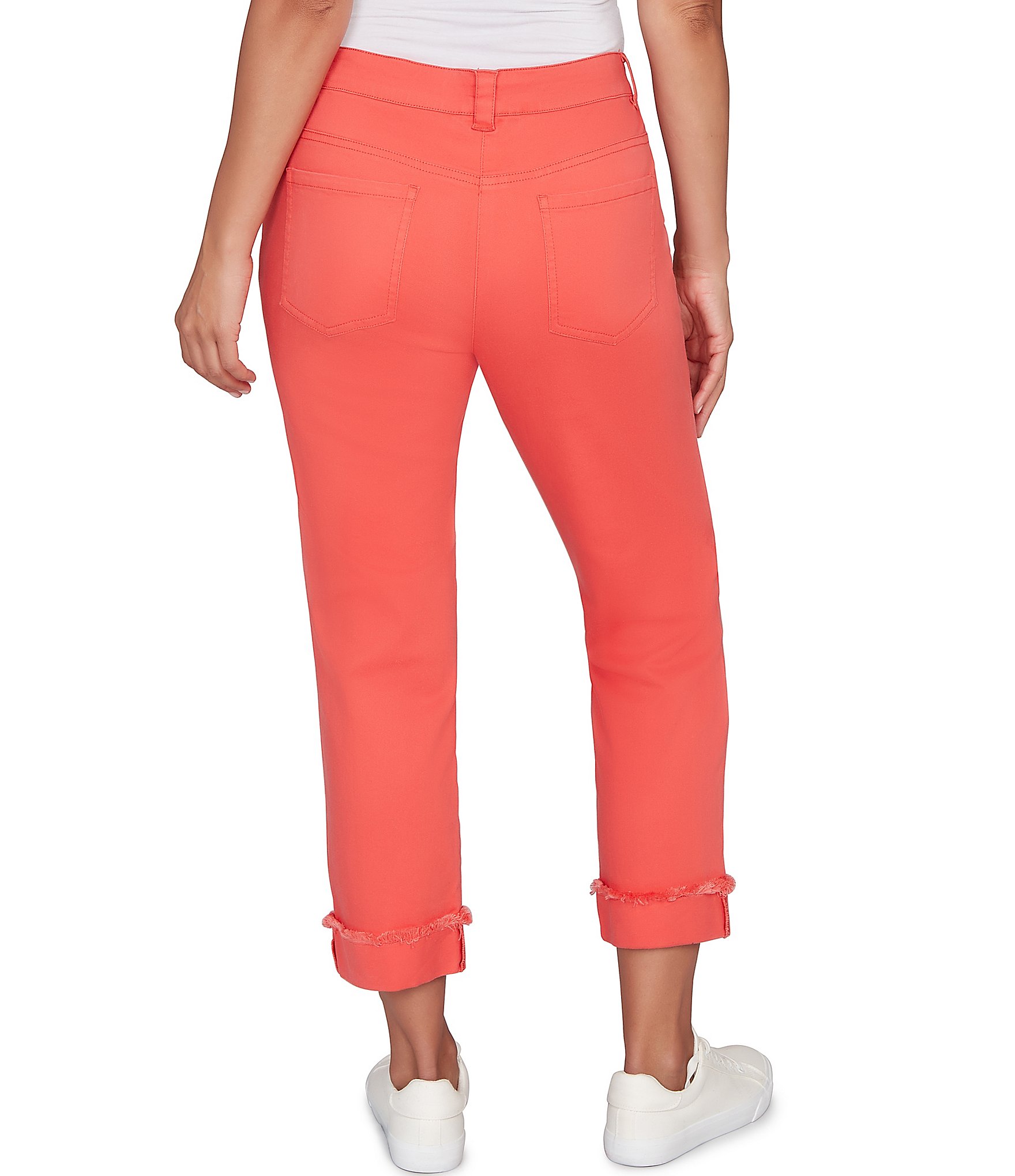 Ruby Rd. Soft Stretch Twill Cuffed Hem Girlfriend Pants