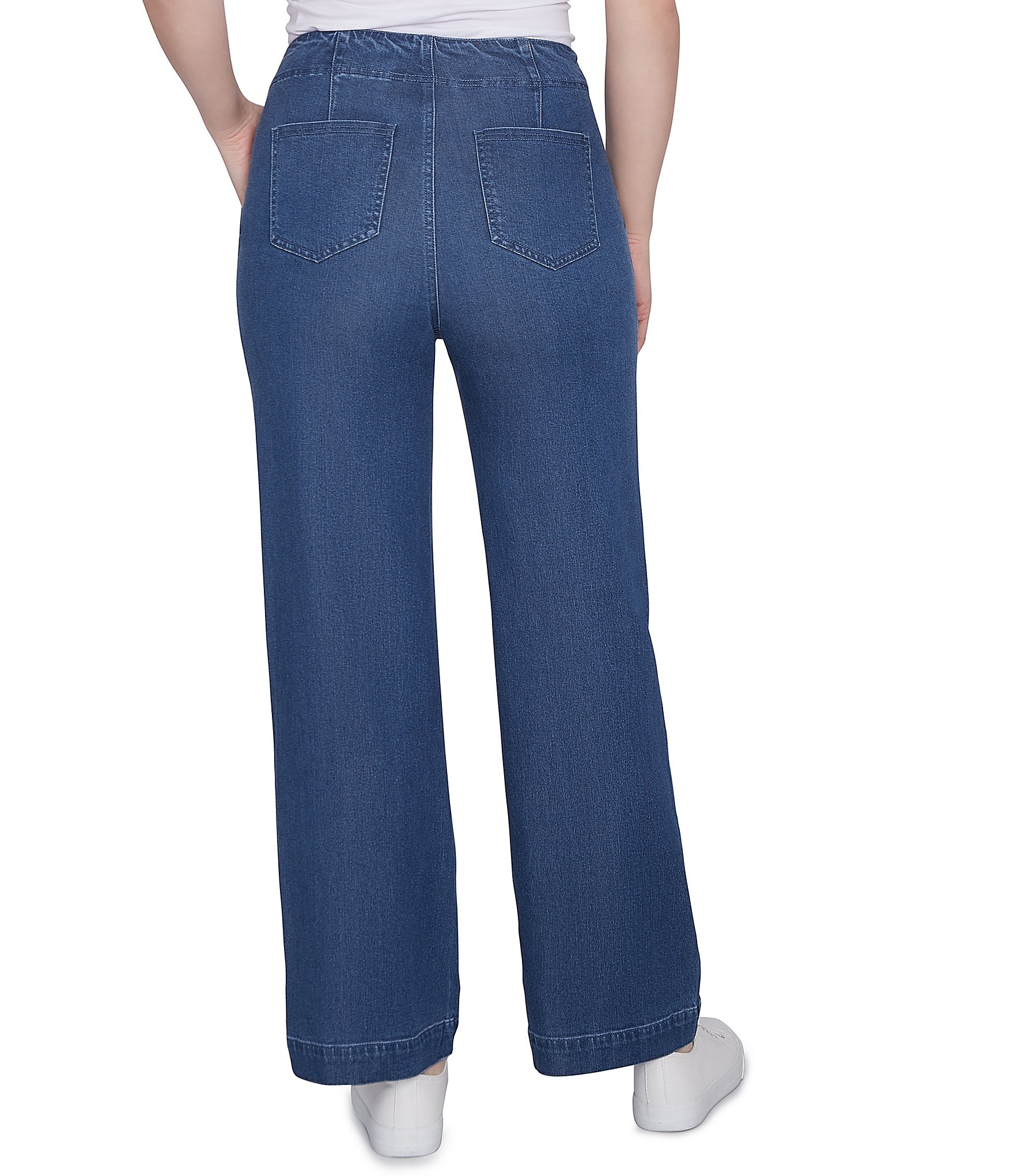 Ruby Rd. Wide Leg Button-Front Jeans