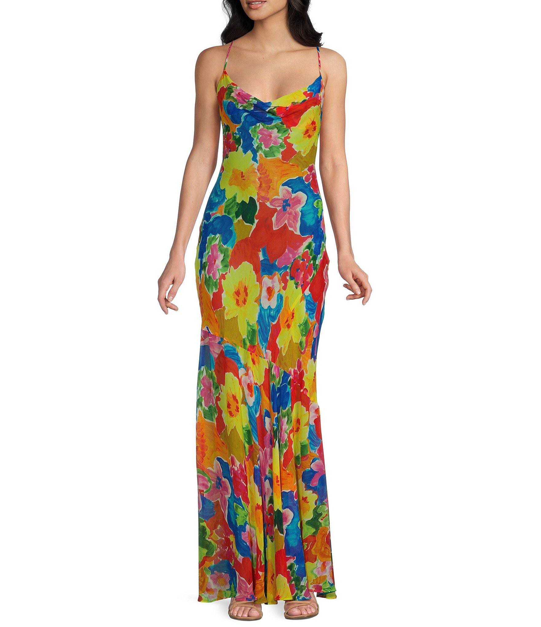 Rumored Santeria Cowl Neck Maxi Dress