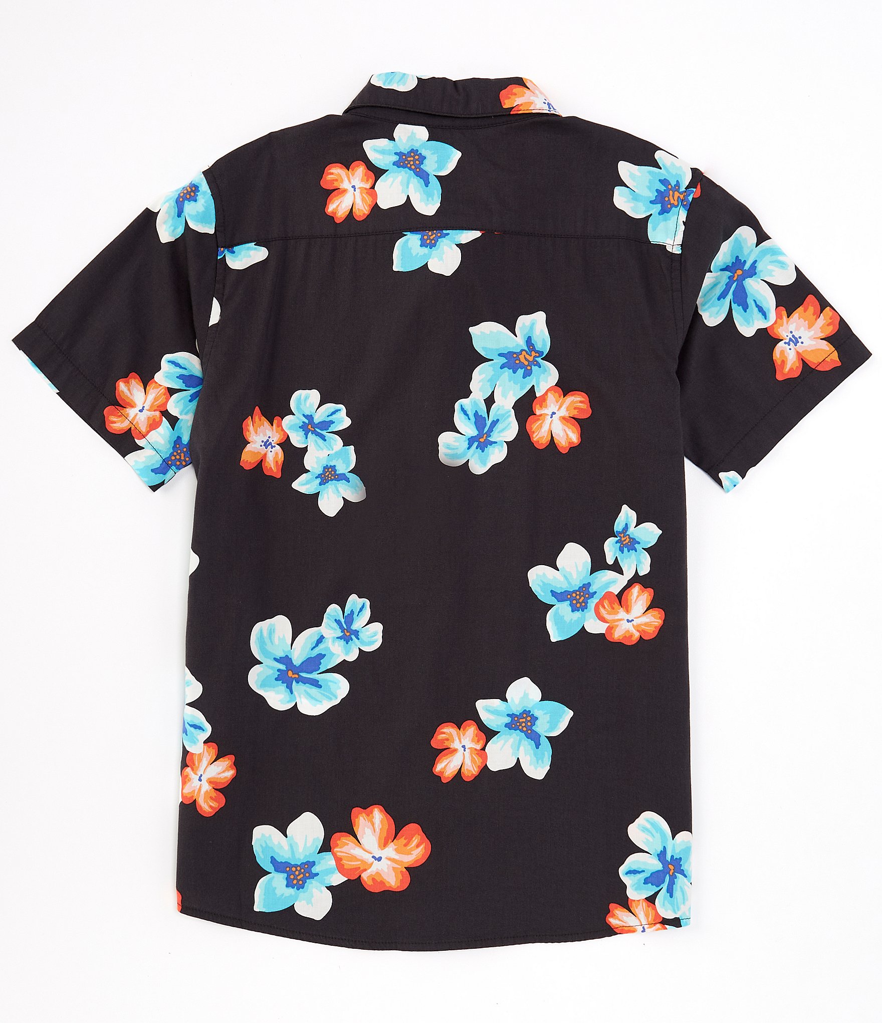 RVCA Big Boys 8-20 Short Sleeve Floral Printed Woven Shirt