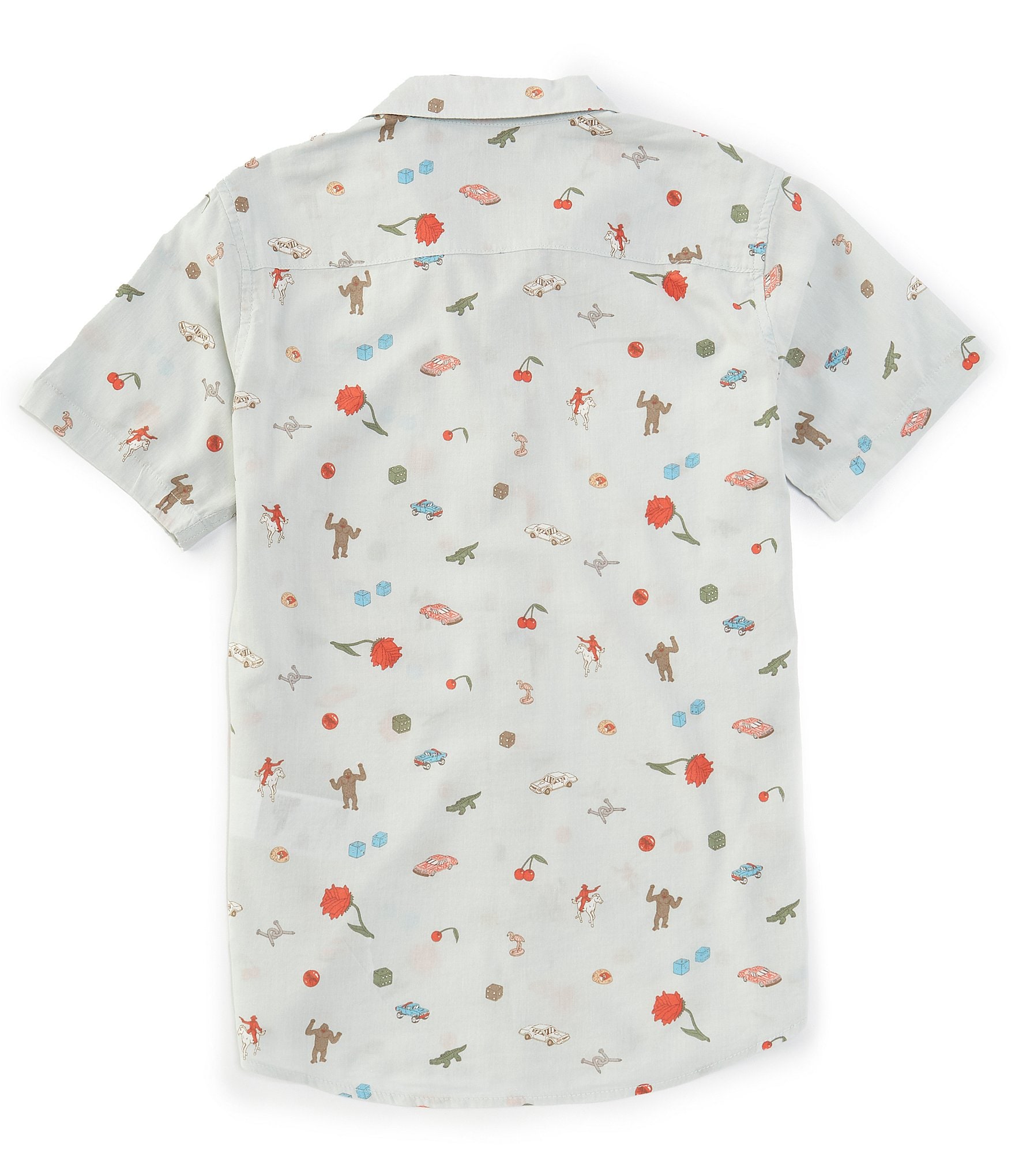 RVCA Big Boys 8-20 Short Sleeve Luke Printed Woven Shirt