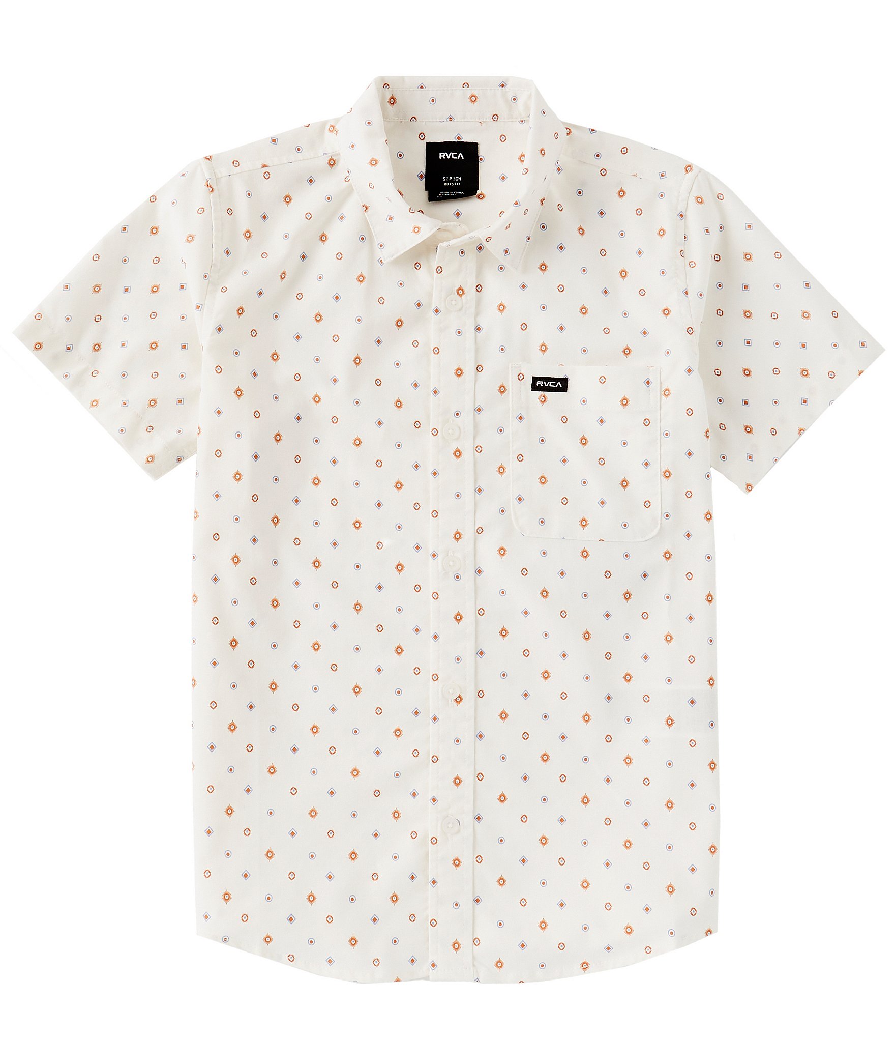 RVCA Big Boys 8-20 Short Sleeve That'll Do Printed Woven Shirt