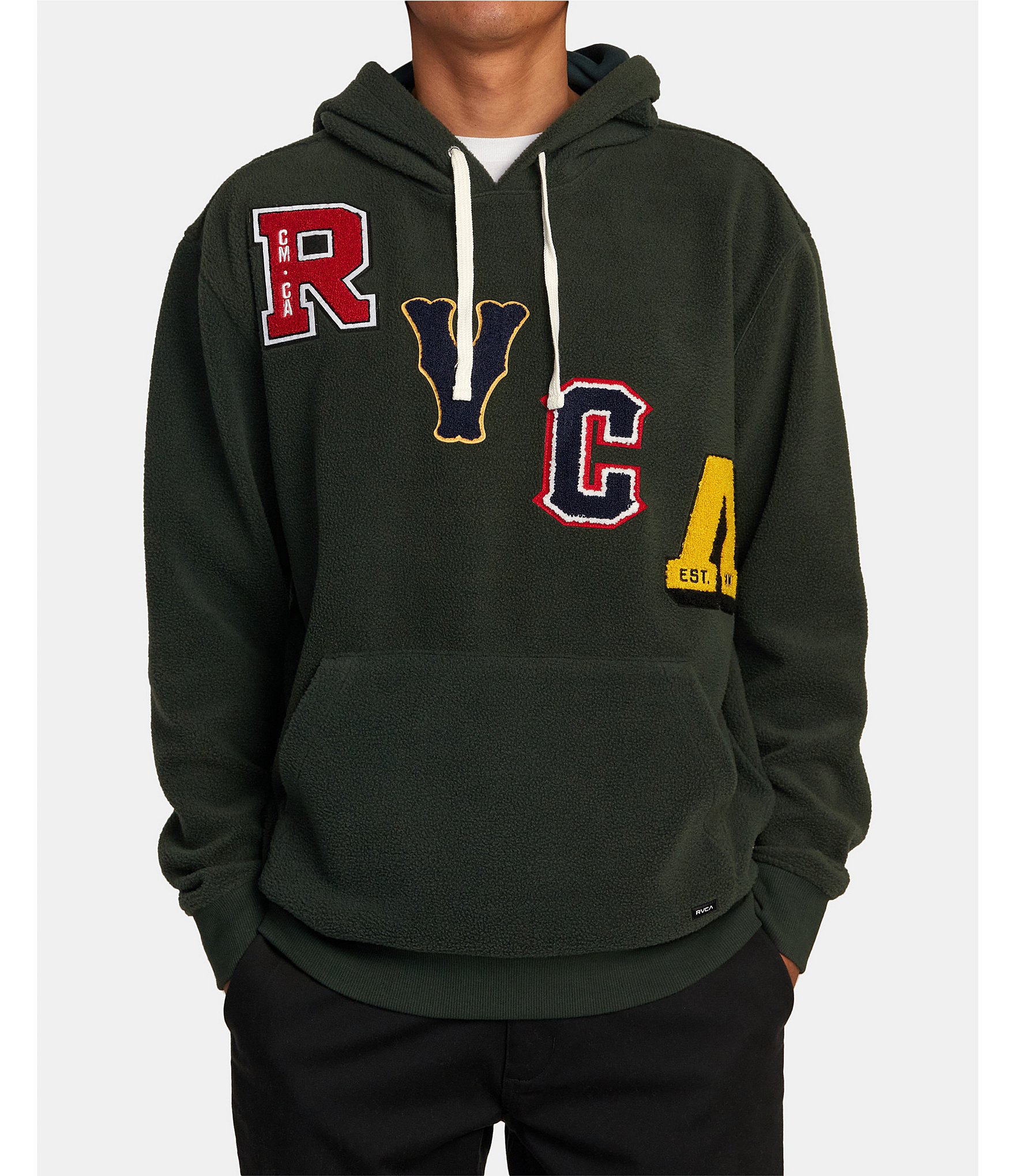 RVCA Letterman Long Sleeve Fleece Hoodie Dillard s