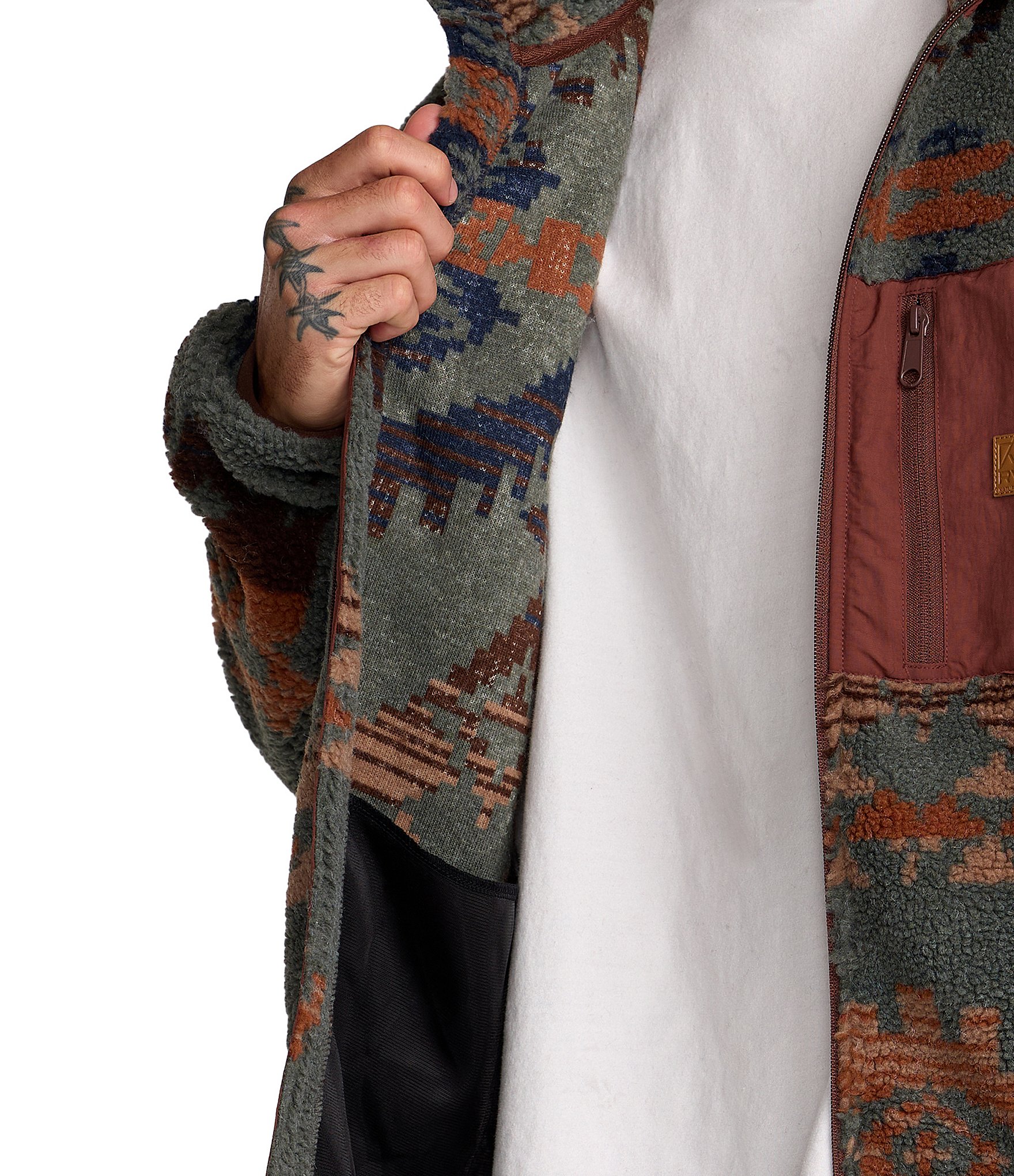 RVCA Long Sleeve Poly Engineered Jacquard Sherpa Jacket