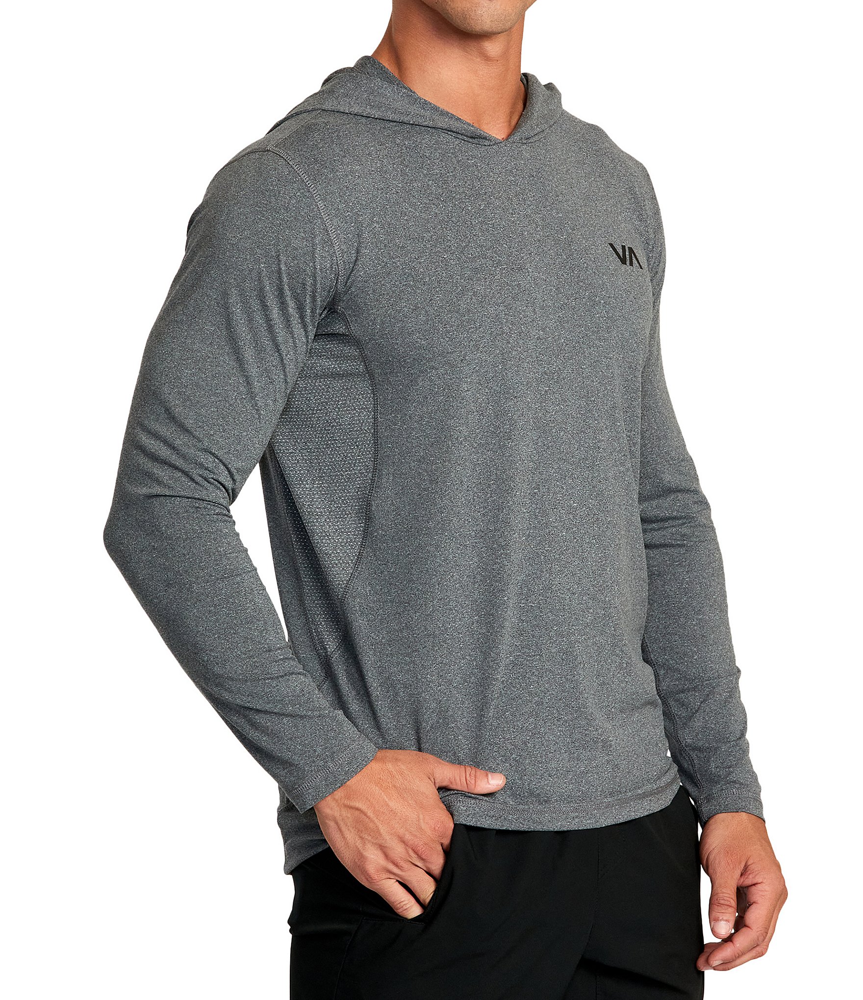 RVCA Sport Vent Long Sleeve Technical Hooded T-Shirt