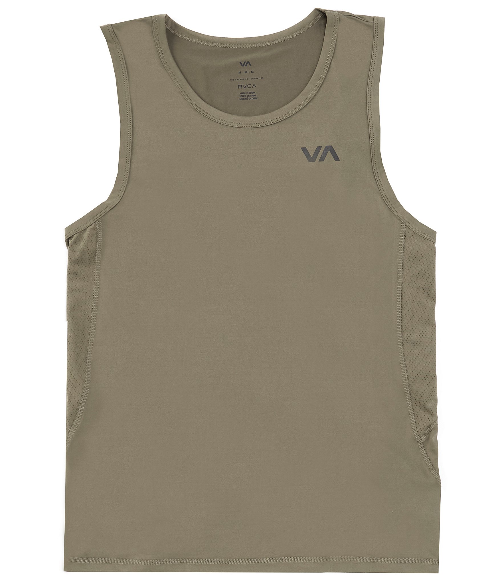 RVCA Mens Sport Vent Tank Tops - Vent RVCA Badge Sl (Teal Tie Dye