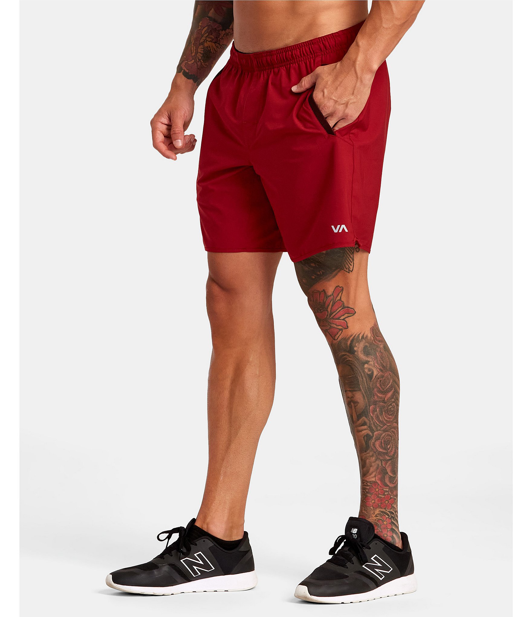 RVCA Yogger Performance Stretch 17#double; Outseam Solid Walk Shorts