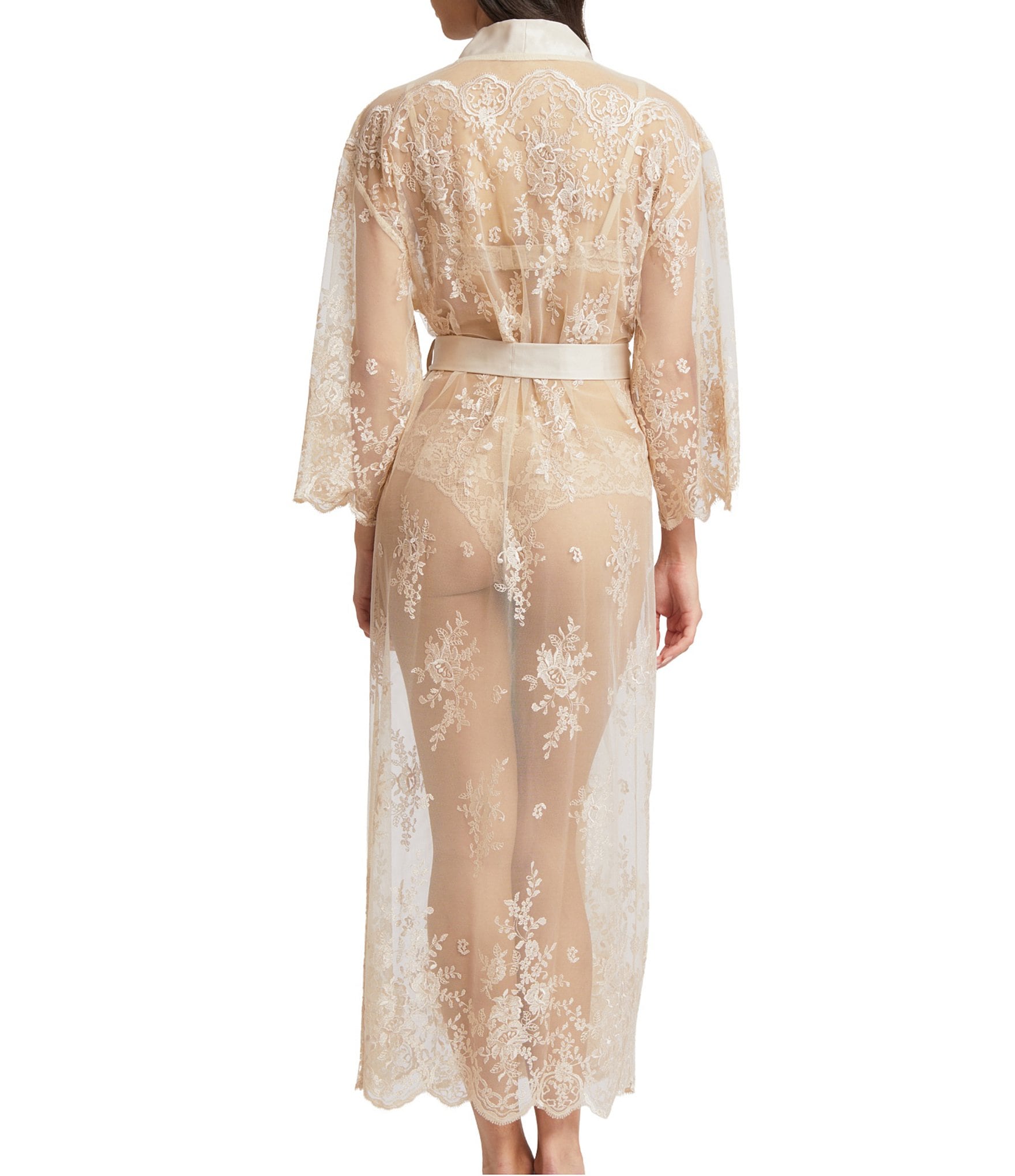 Rya Collection Darling Lace Long Kimono Sleeve Robe