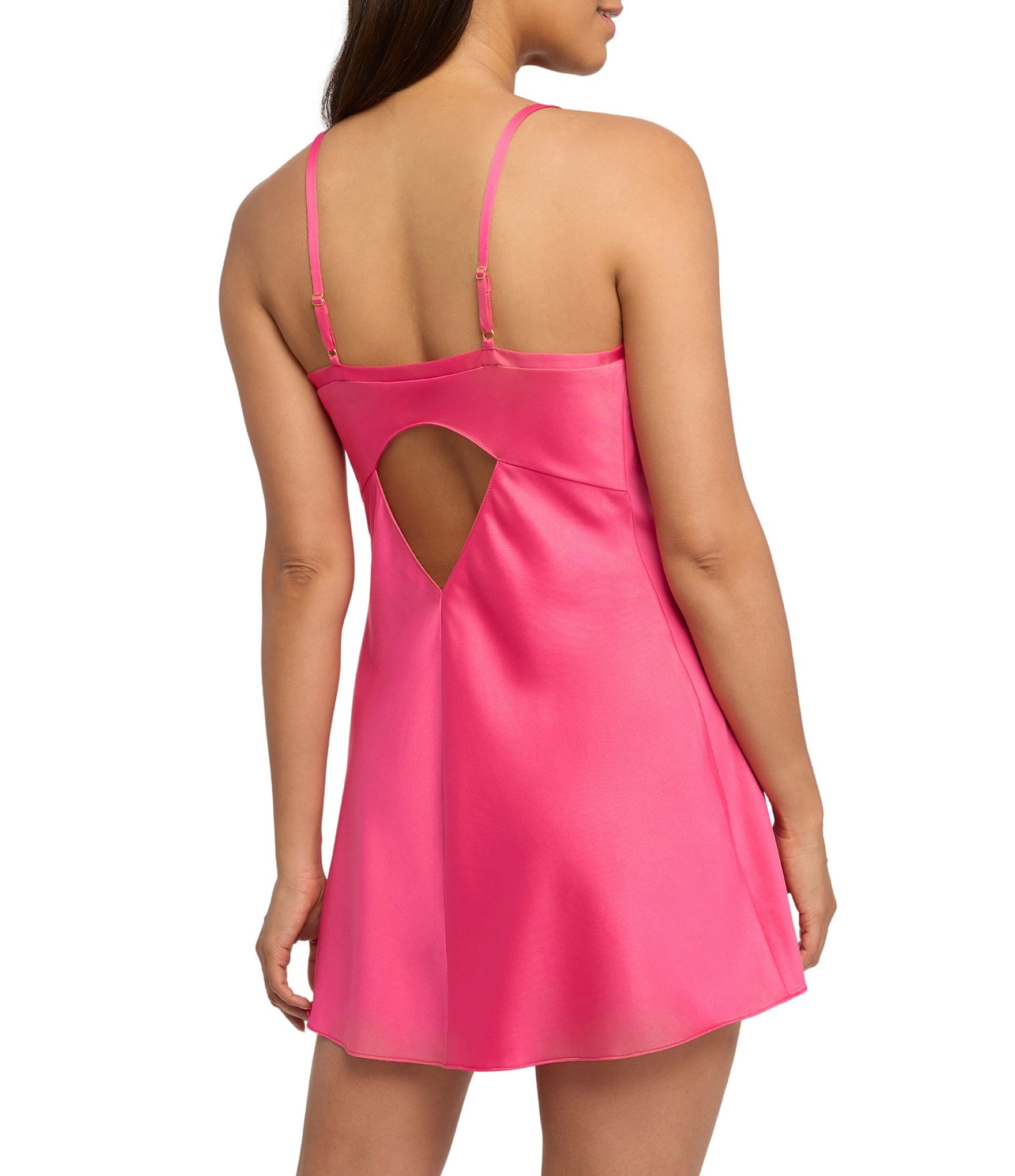 Rya Collection Fresh Satin Keyhole Back Sleeveless V-Neck Chemise