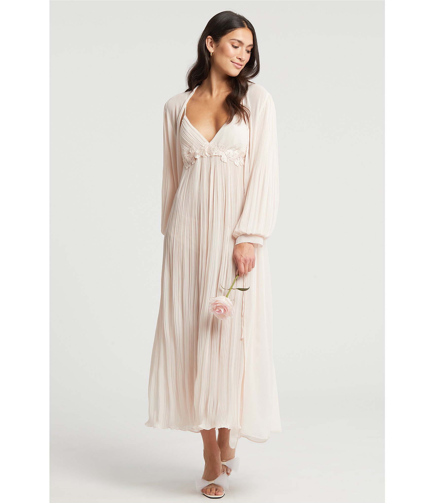 Rya Collection True Love Solid Chiffon Long Robe