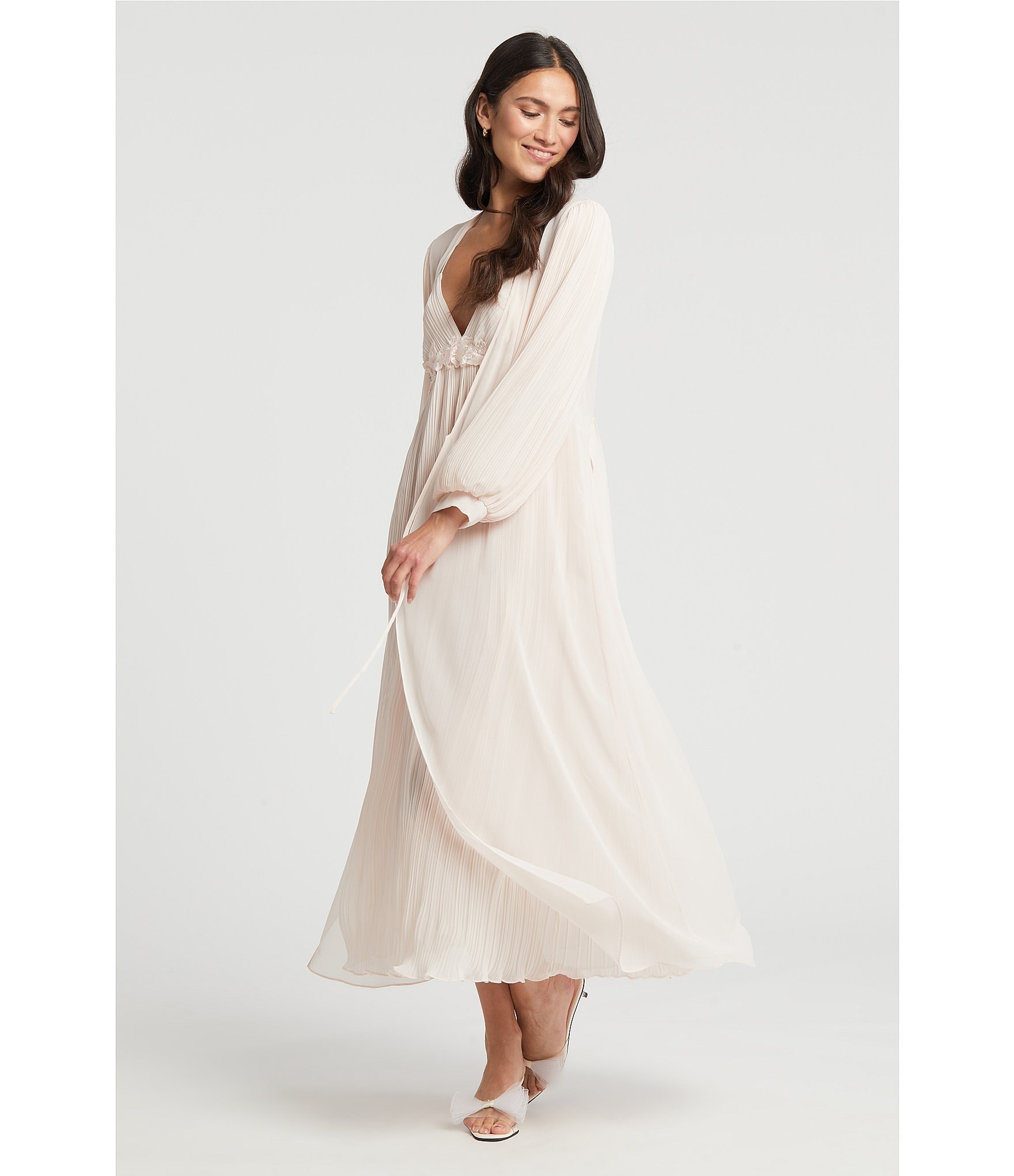 Rya Collection True Love Solid Chiffon Long Robe