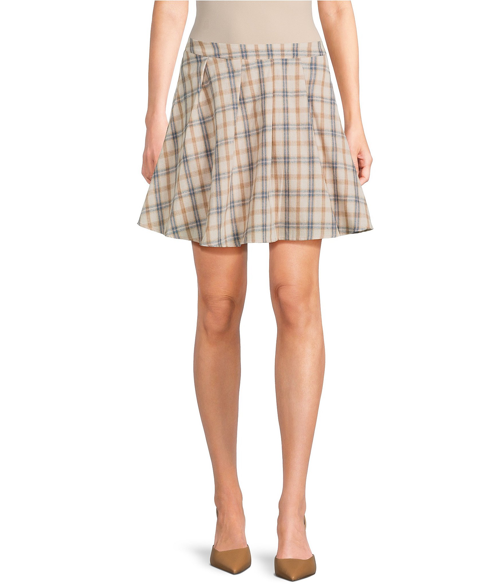 Damaris Plaid Staight Skirt