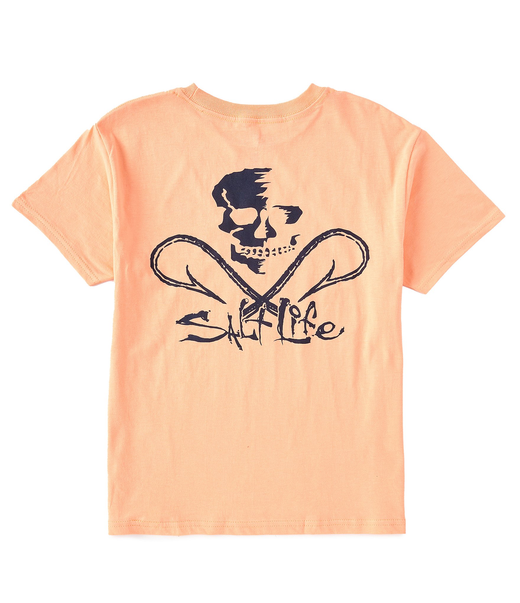 Salt Life Big Boys 6-16 Short Sleeve Skull & Hooks Graphic Logo T-Shirt