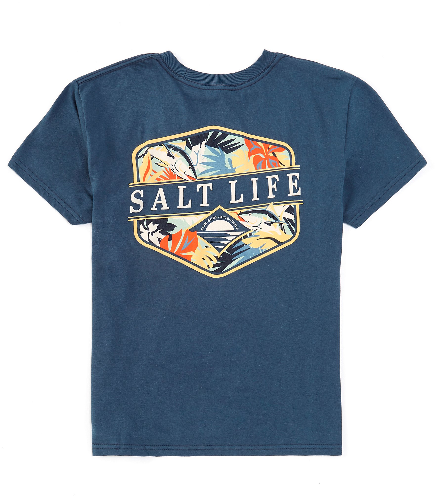 Salt Life Big Boys 8-20 Short Sleeve Retro Tropical Graphic T-Shirt