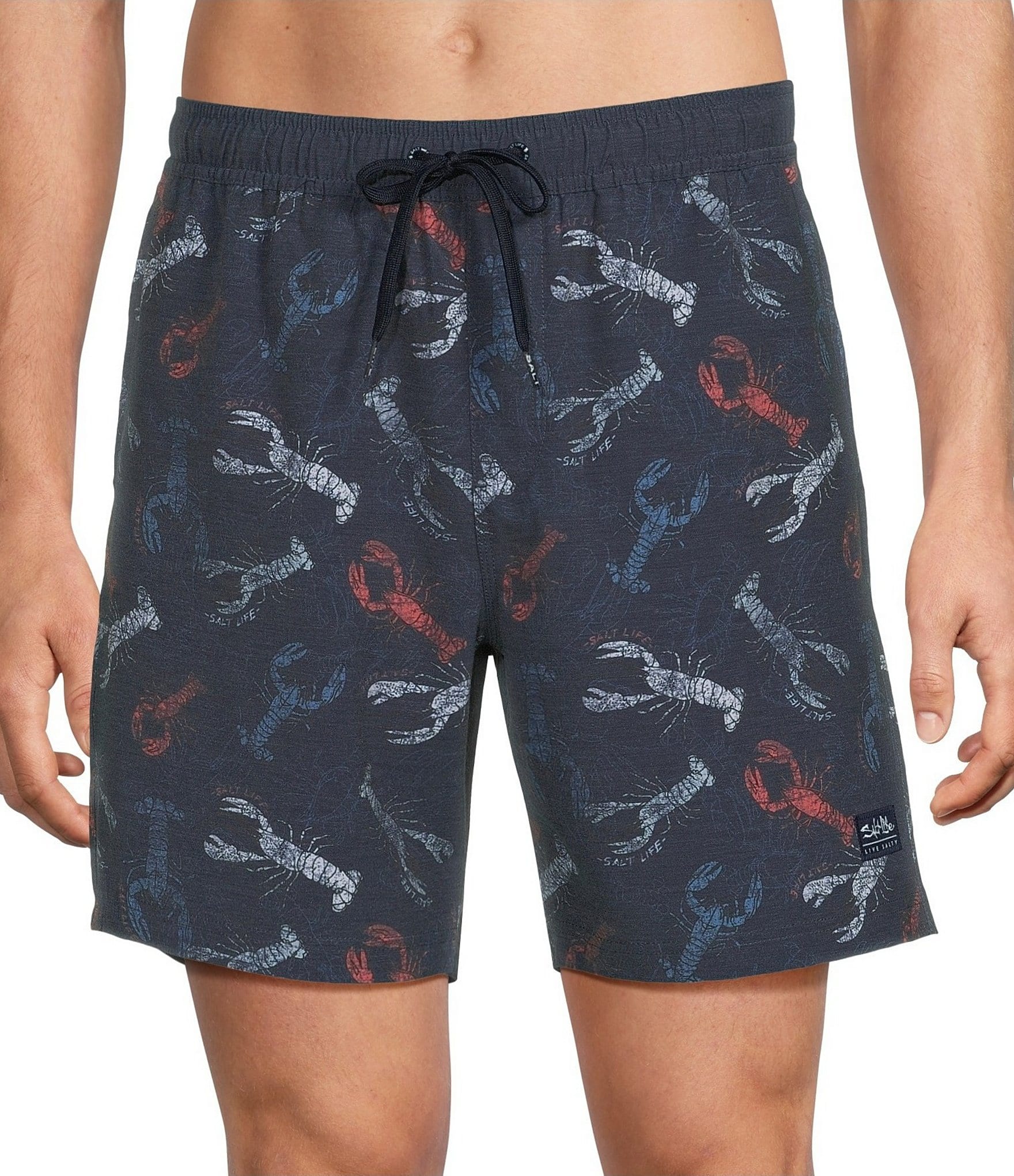 Salt Life Harbor Claws 7#double; Inseam Swim Trunks