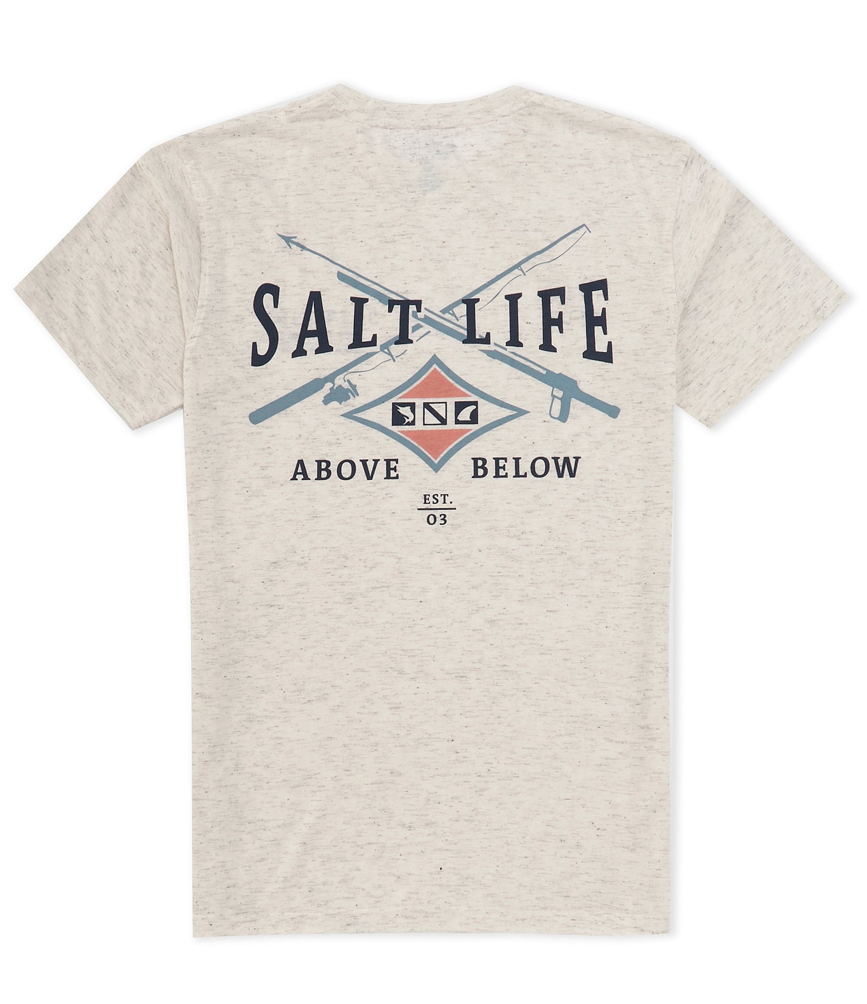 Salt Life Short Sleeve Angler Tactics T-Shirt, Mens, XL, Chalk