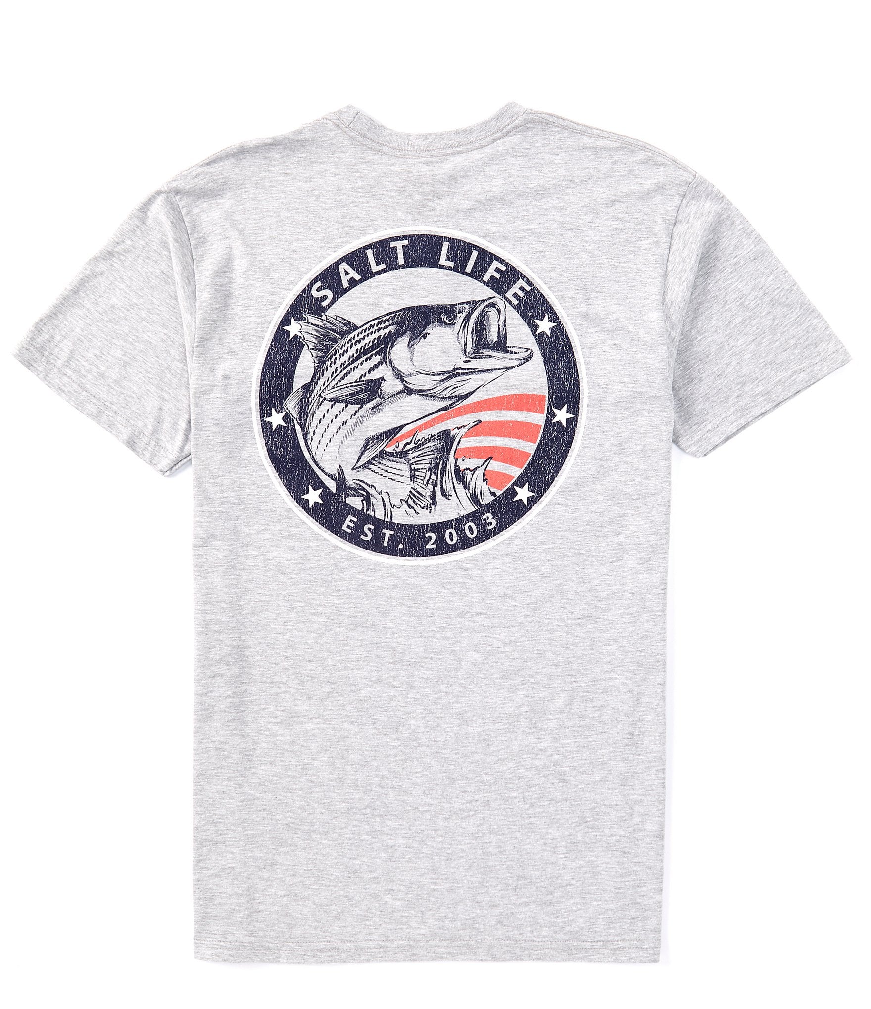 Salt Life Short Sleeve Striper Glory Americana Heathered T-Shirt ...