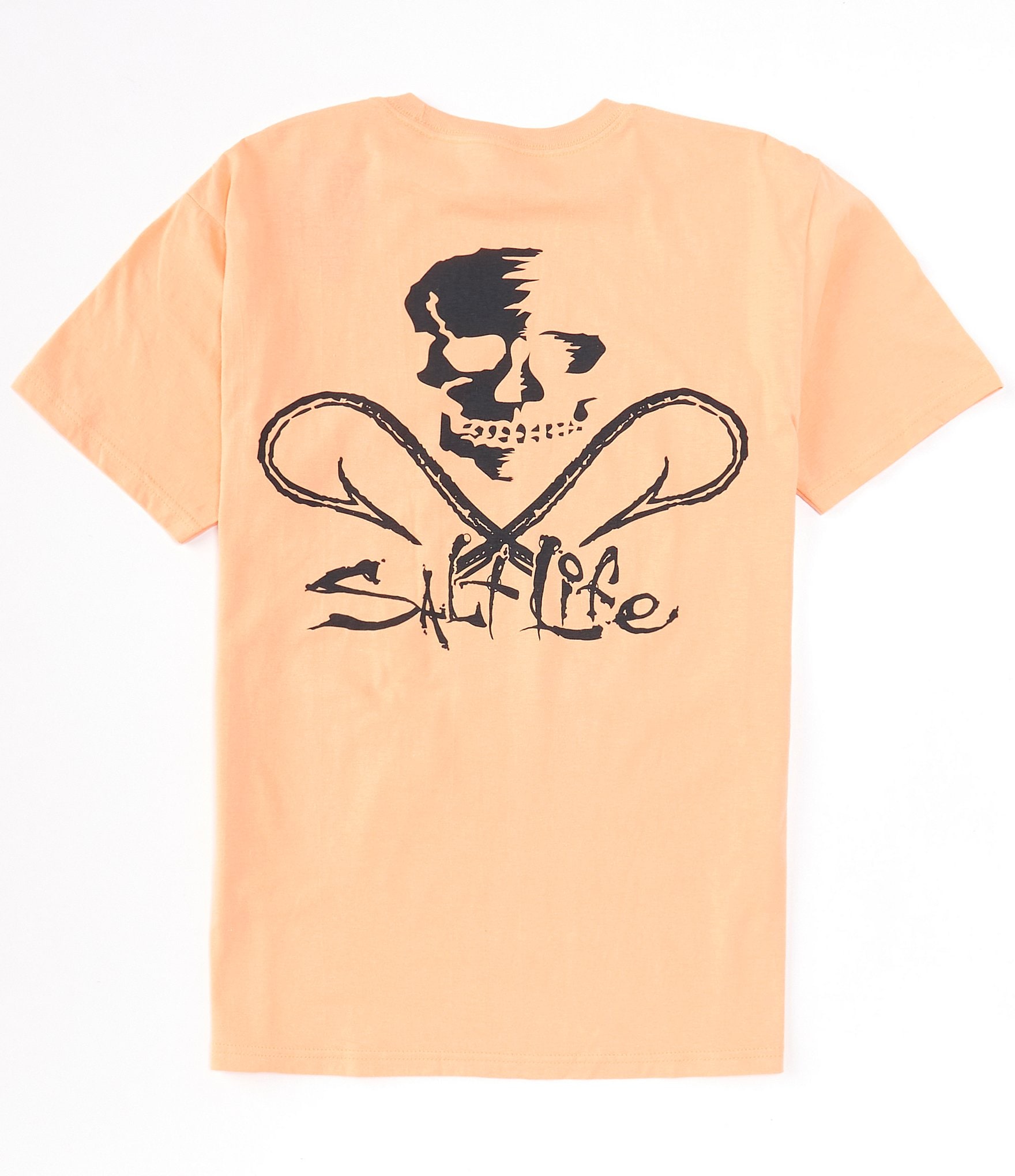 Salt Life Skull And Hooks Screen Print Short Sleeve Pocket T-Shirt