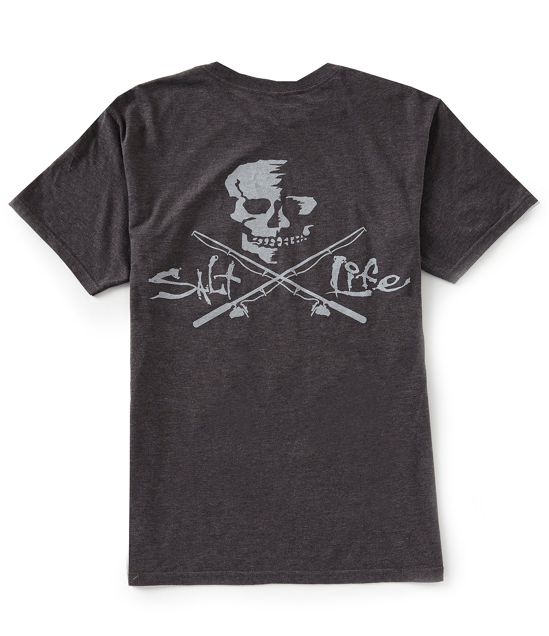 Salt Life Skull And Poles Short Sleeve Graphic Pocket T-Shirt