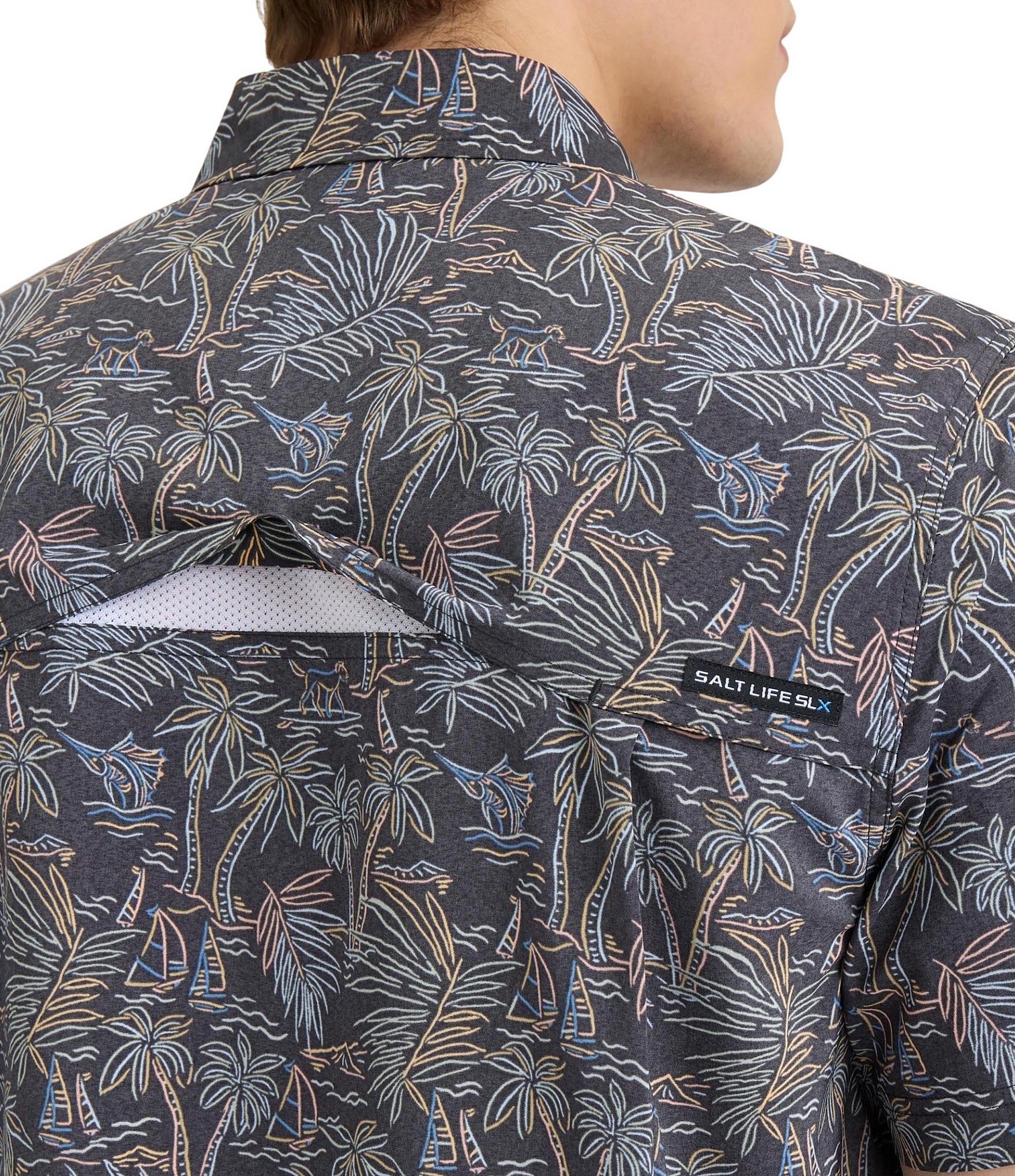 Salt Life Tropical Sunday Printed Short Sleeve Performance Woven Shirt