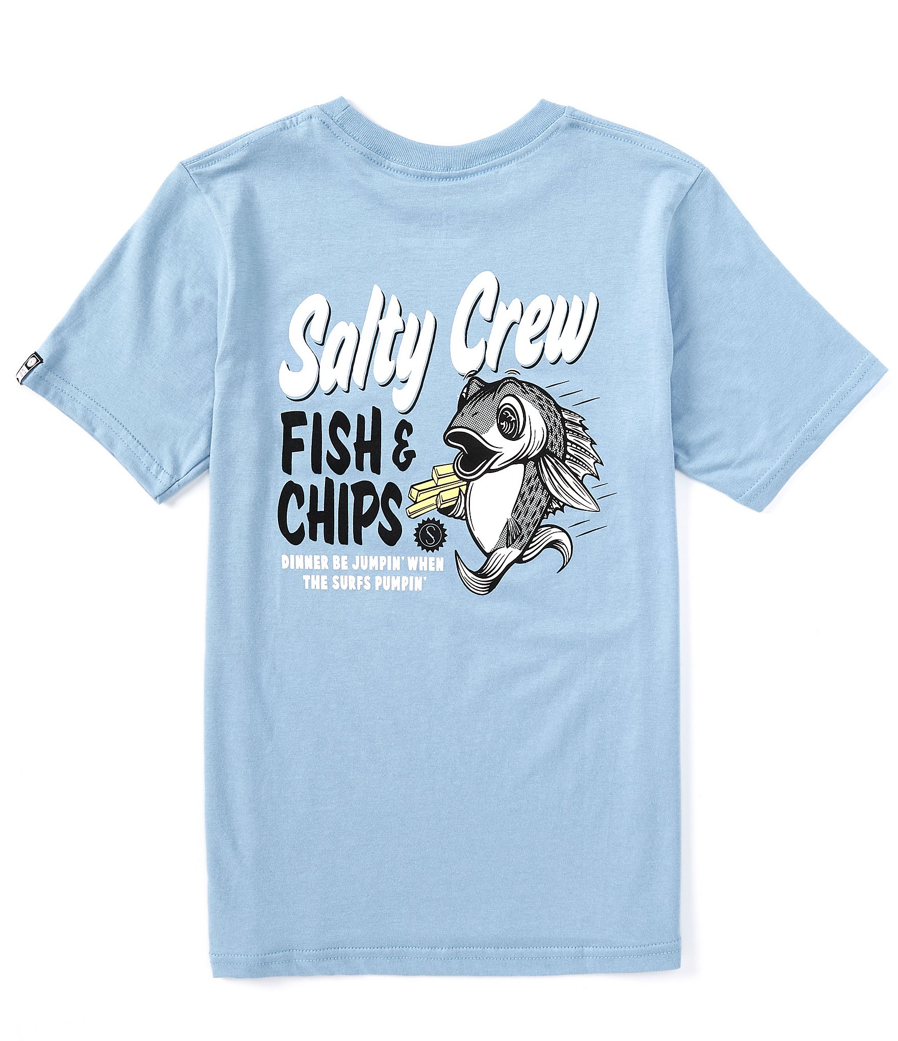 Salty Crew Fish and Chips Boys S/S Tee - Marine Blue, Marine Blue / XL