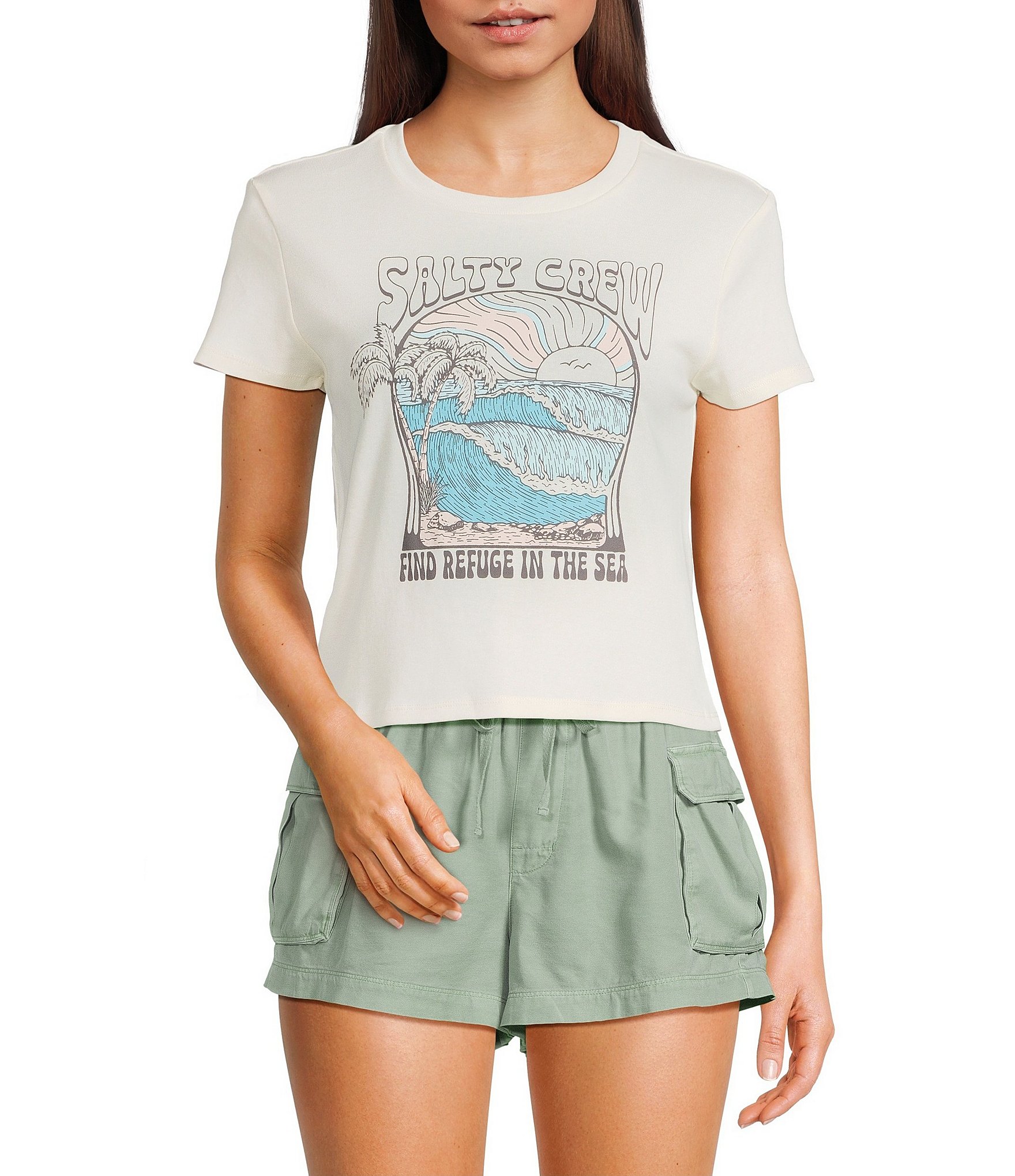 Salty Crew Short Sleeve Fitted Baby Tee