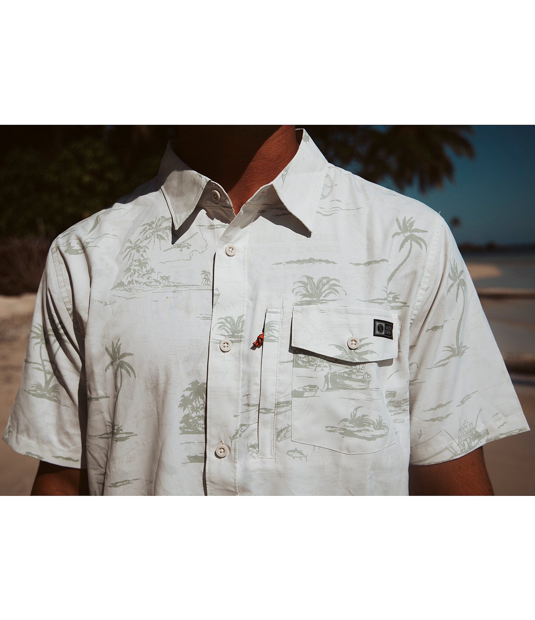 Salty Crew Short Sleeve Seafarer Tech Woven Shirt