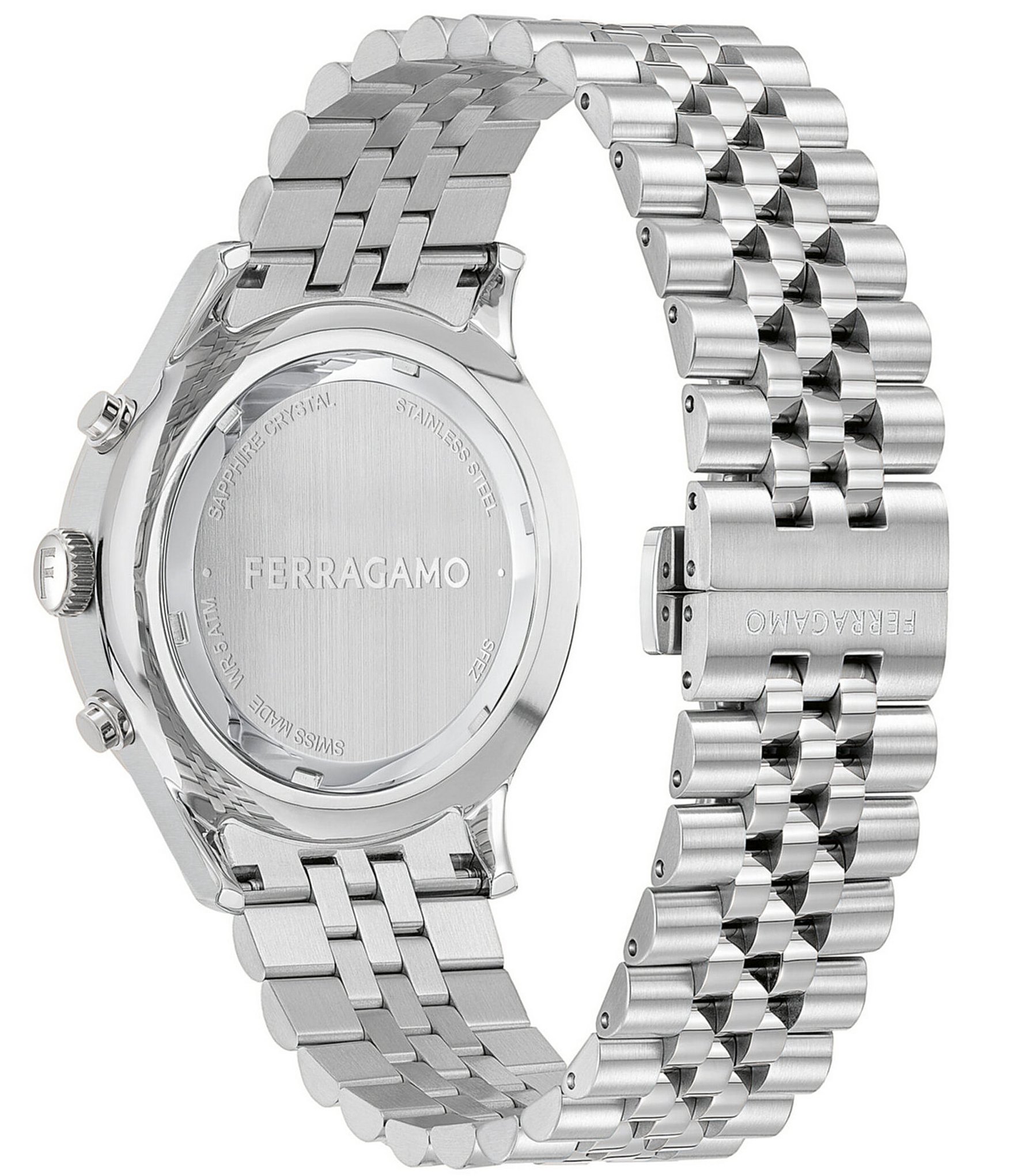 Salvatore Ferragamo Men's Duo Chronograph Stainless Steel Bracelet Watch