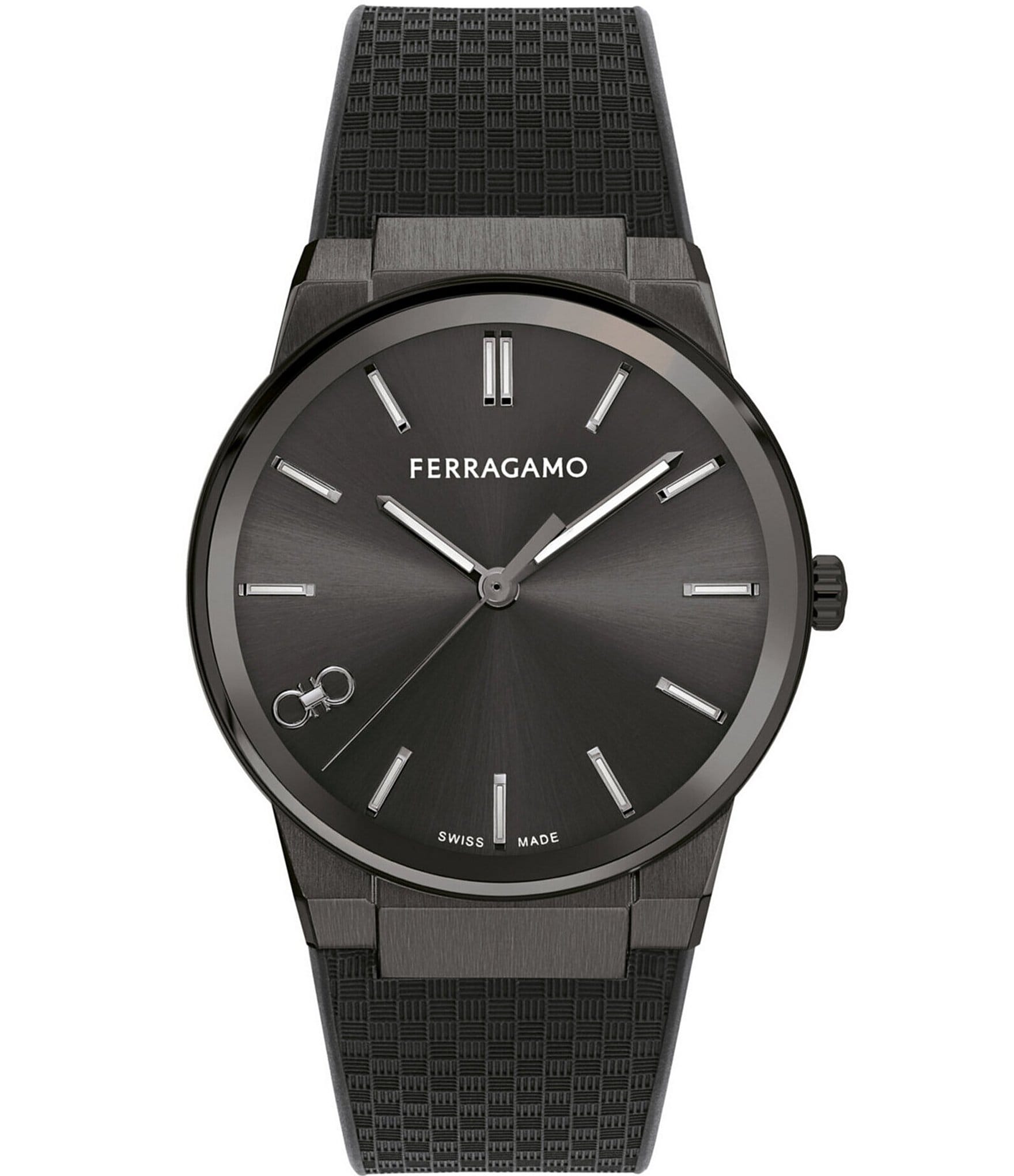 Salvatore Ferragamo Men's Infinity Sapphire Quartz Analog All Black Silicone Strap Watch