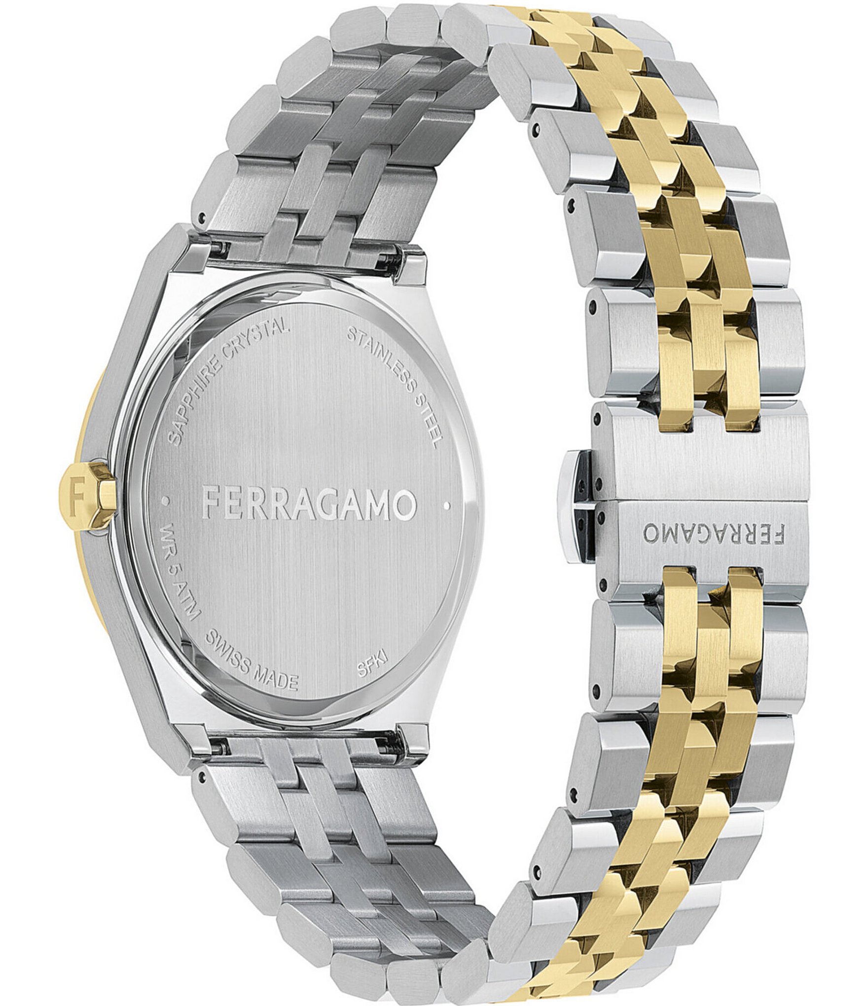 Salvatore Ferragamo Men's Vega New Quartz Analog Two Tone Stainless Steel Bracelet Watch