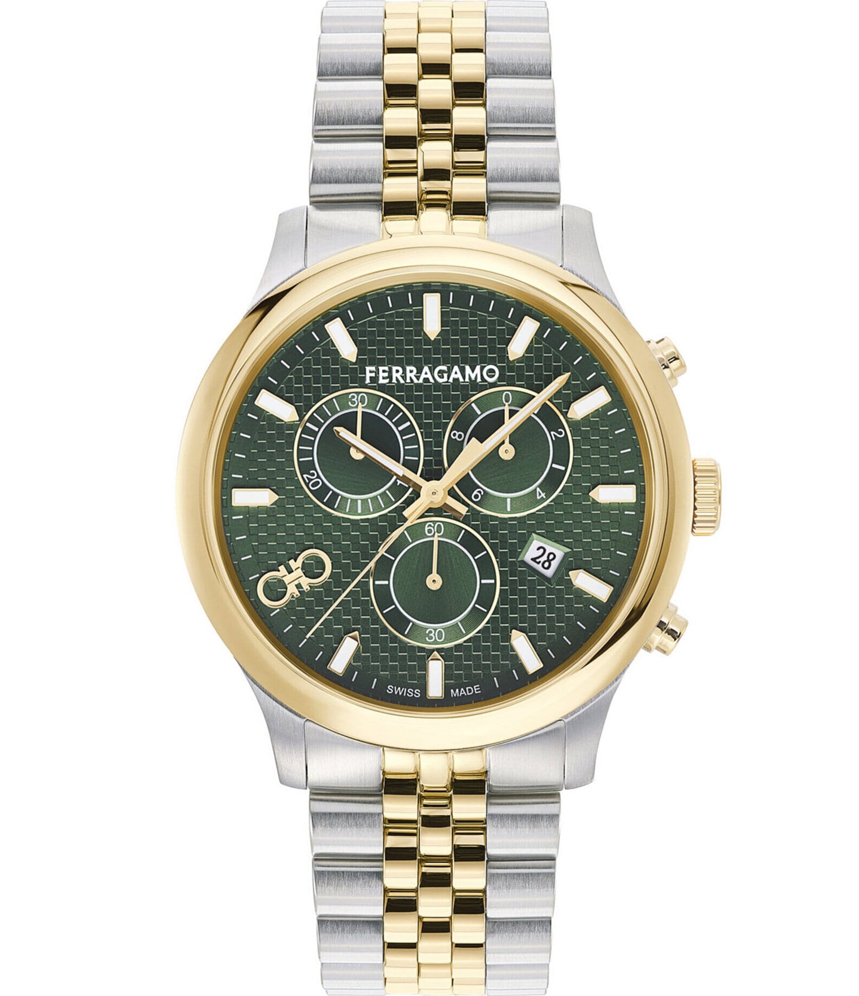 Salvatore Ferragamo Women's Mini Duo Chrono Two Tone Stainless Steel Bracelet Watch