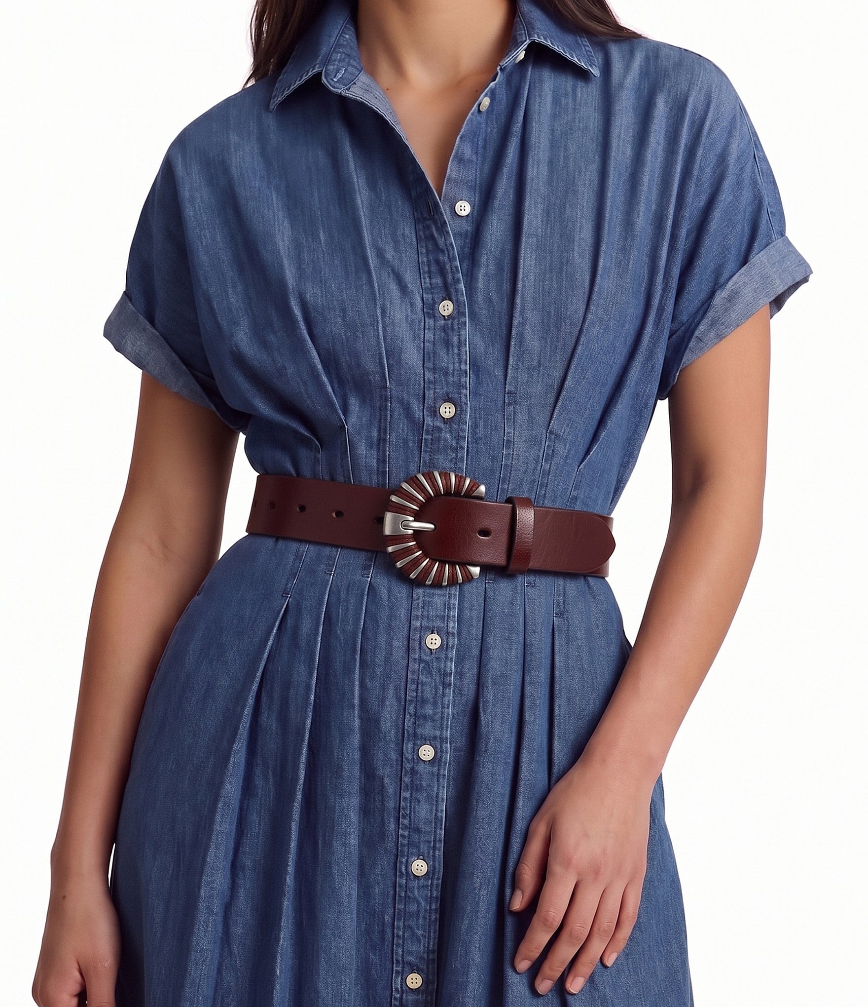 Sam Edelman 0.25#double; Wrapped Cording Buckle Belt
