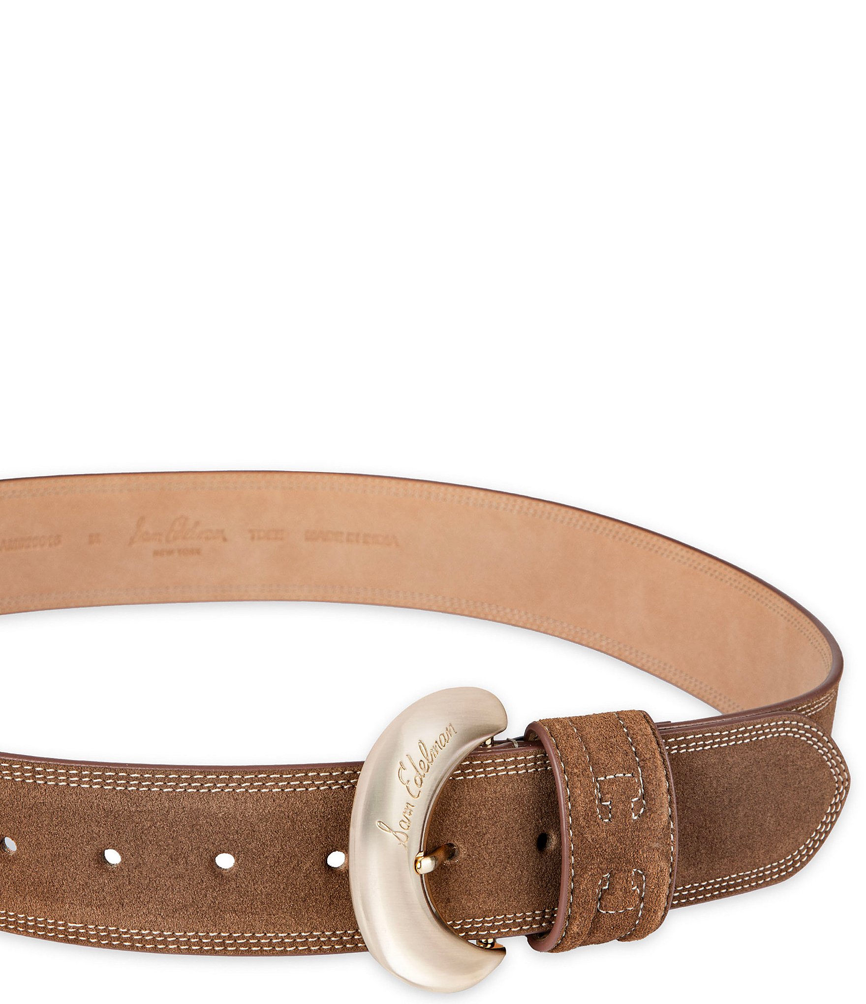 Sam Edelman 45mm Suede Organic Oversized Buckle Wide Belt