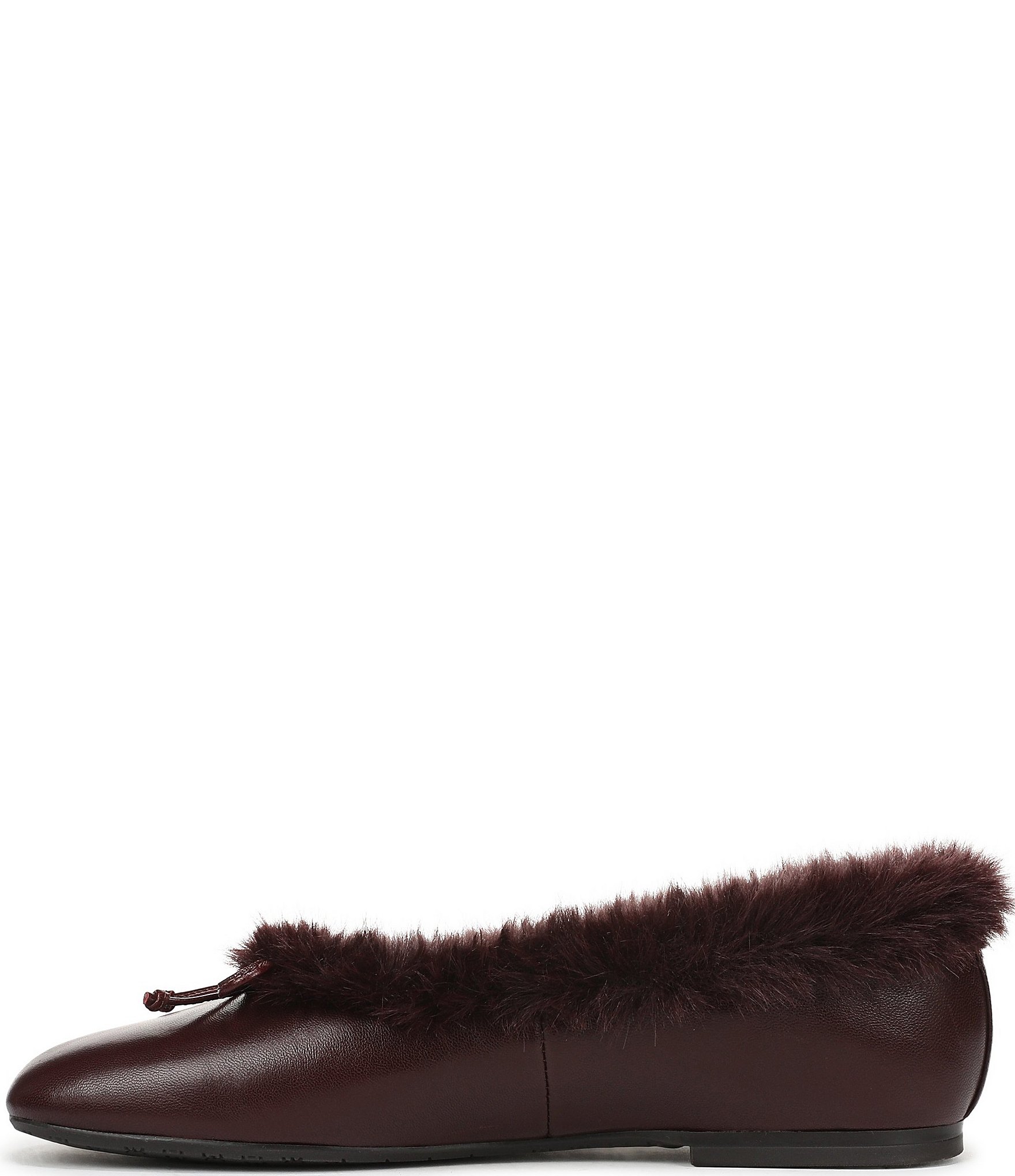 Sam Edelman Alie Cozy Leather Faux Fur Ballet Bow Flats