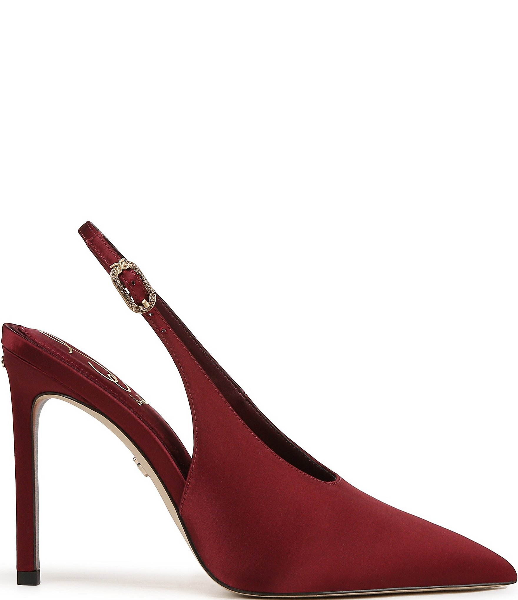 Sam Edelman Alina Satin Pointed Toe Slingback Pumps