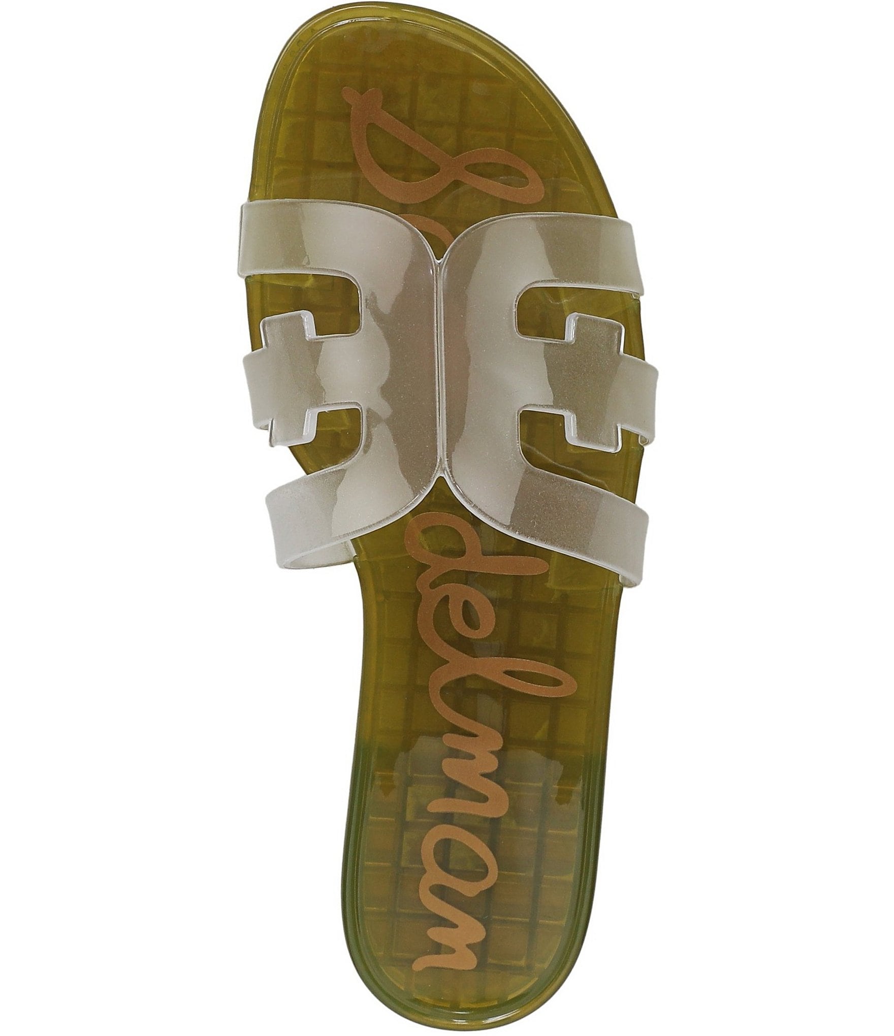 Sam Edelman Bay Clear Jelly Double E Signature Logo Slide Sandals