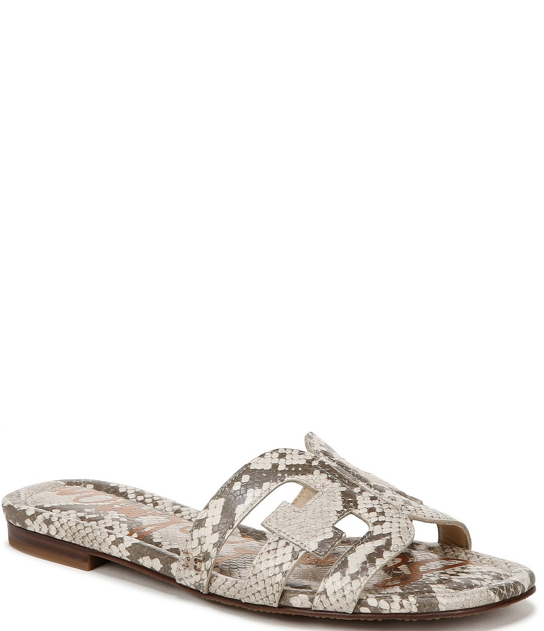 Sam Edelman Bay Snake Embossed Double E Logo Slide Sandals Dillard s