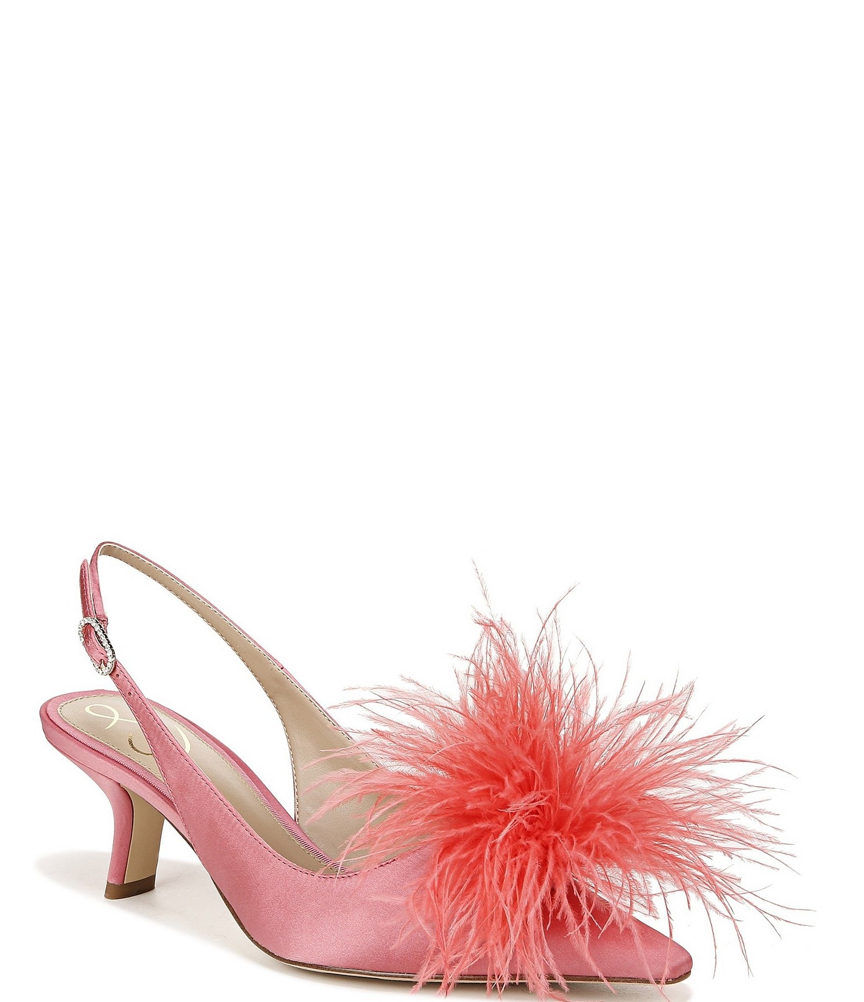 Sam Edelman Bianka Feather Satin Slingback Pointed Toe Pumps | Dillards