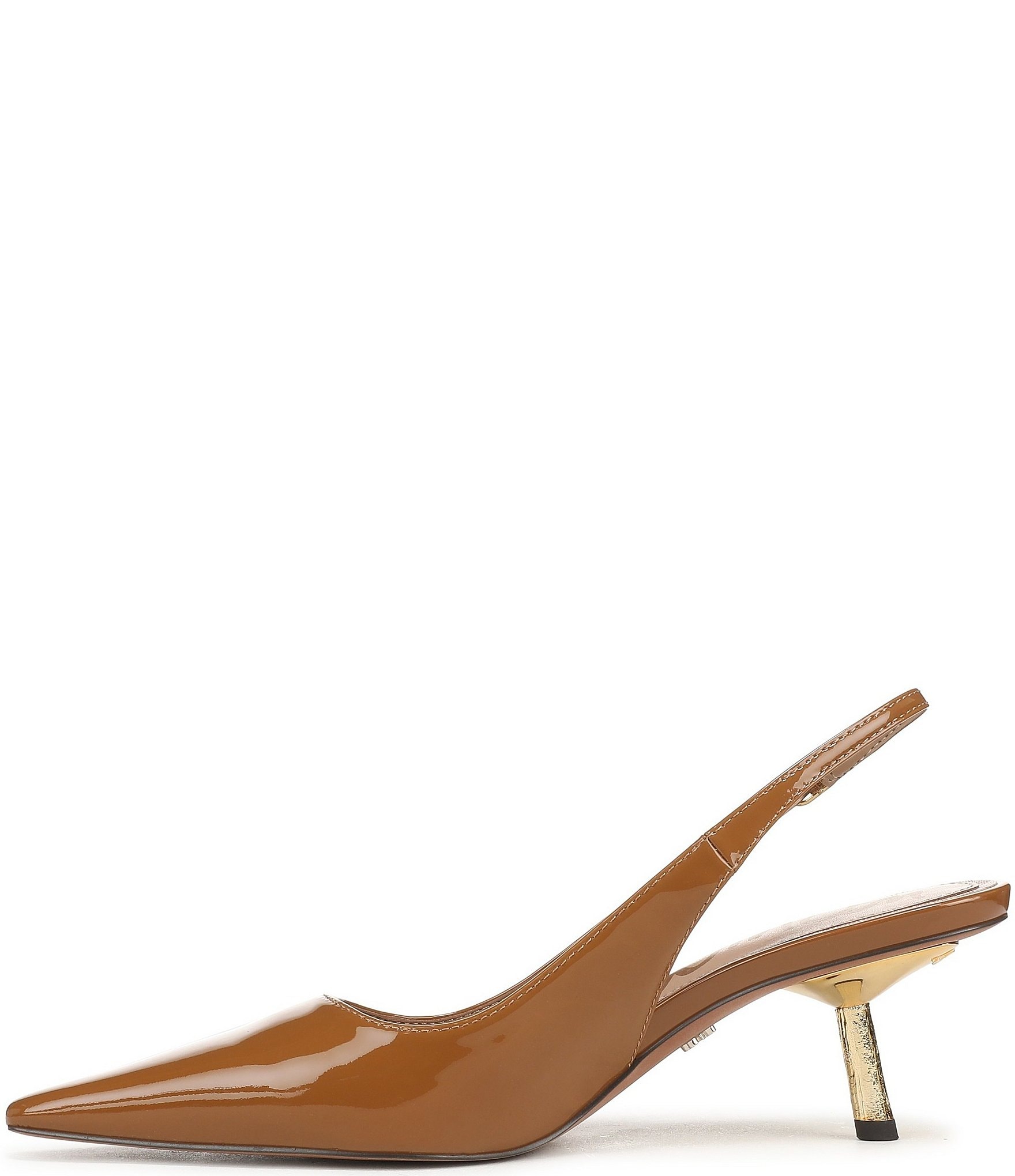 Sam Edelman Bianka Patent Leather Pointed Toe Metallic Heel Slingback Pumps