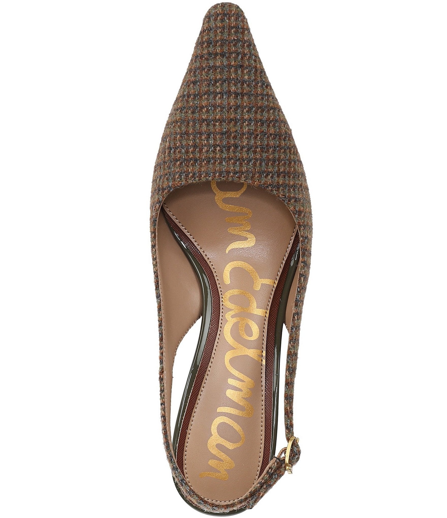 Sam Edelman Bianka Plaid Fabric Pointed Toe Slingback Pumps