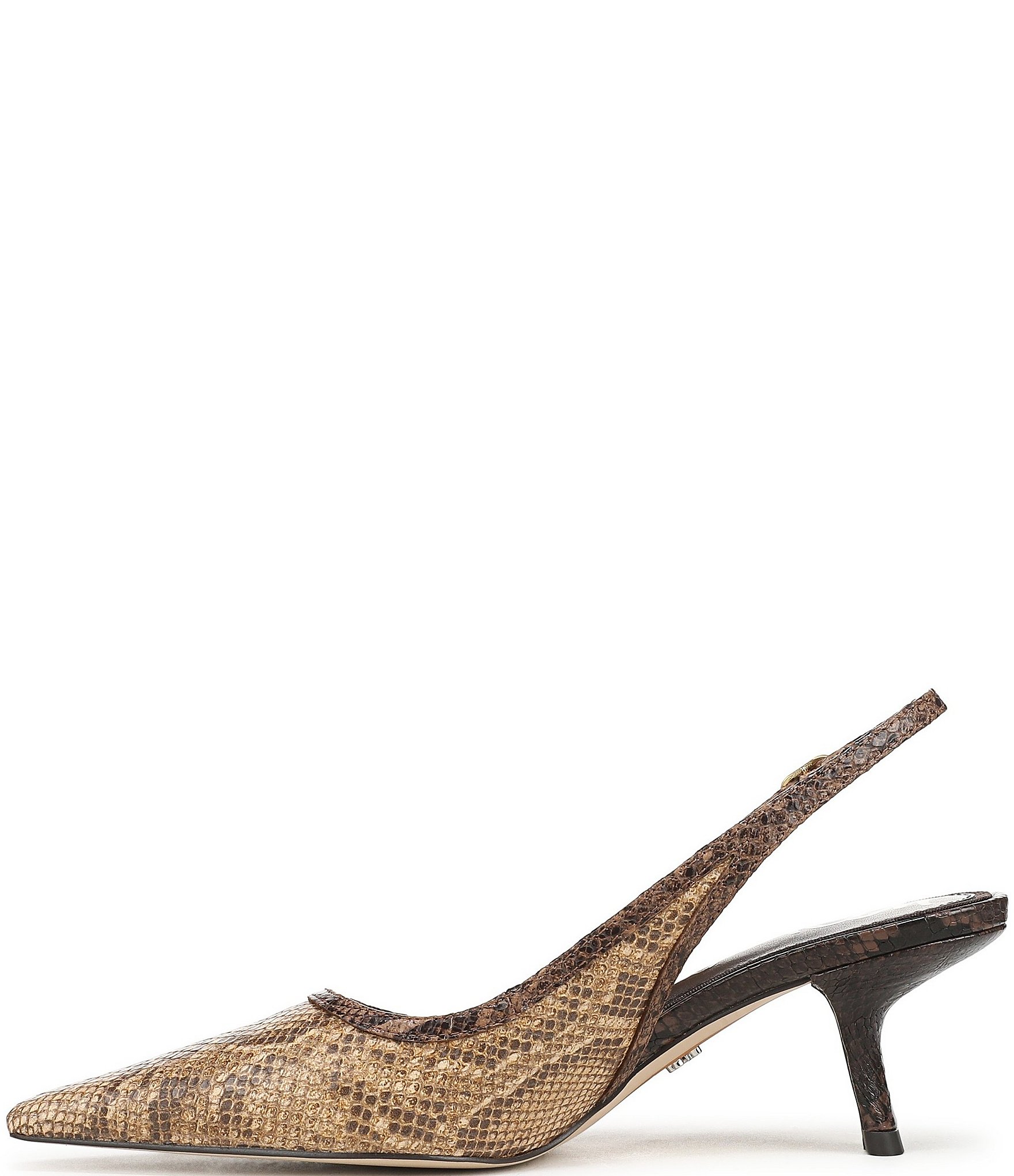 Sam Edelman Bianka Python Print Leather Pointed Toe Slingback Pumps