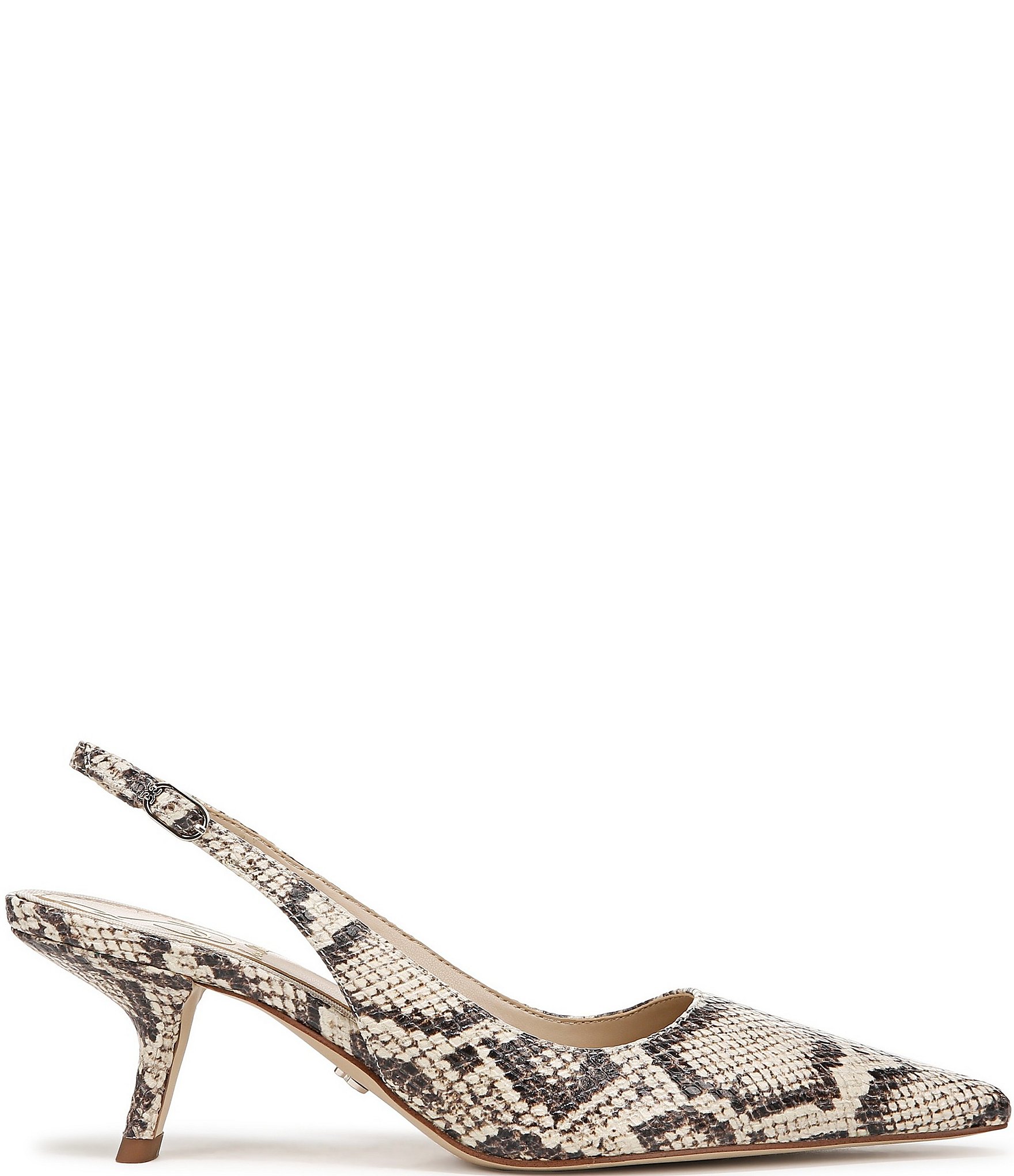 Sam Edelman Bianka Slingback Snake Print Leather Pumps